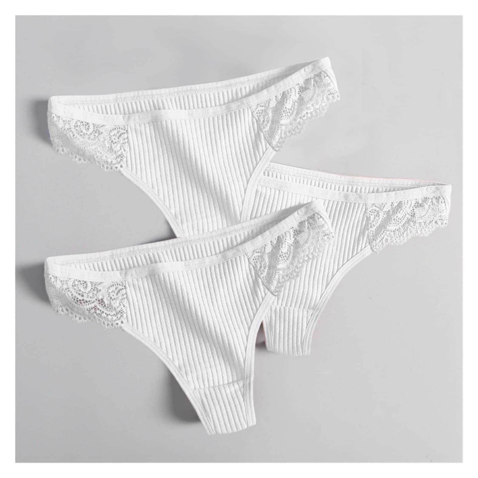 Sexy Women's Lace Cotton G-String Thong Panties - Low Waist Briefs Underwear for Women | Comfortable Lingerie for Date Night & Special Occasions (Color: Black, Size: Large)