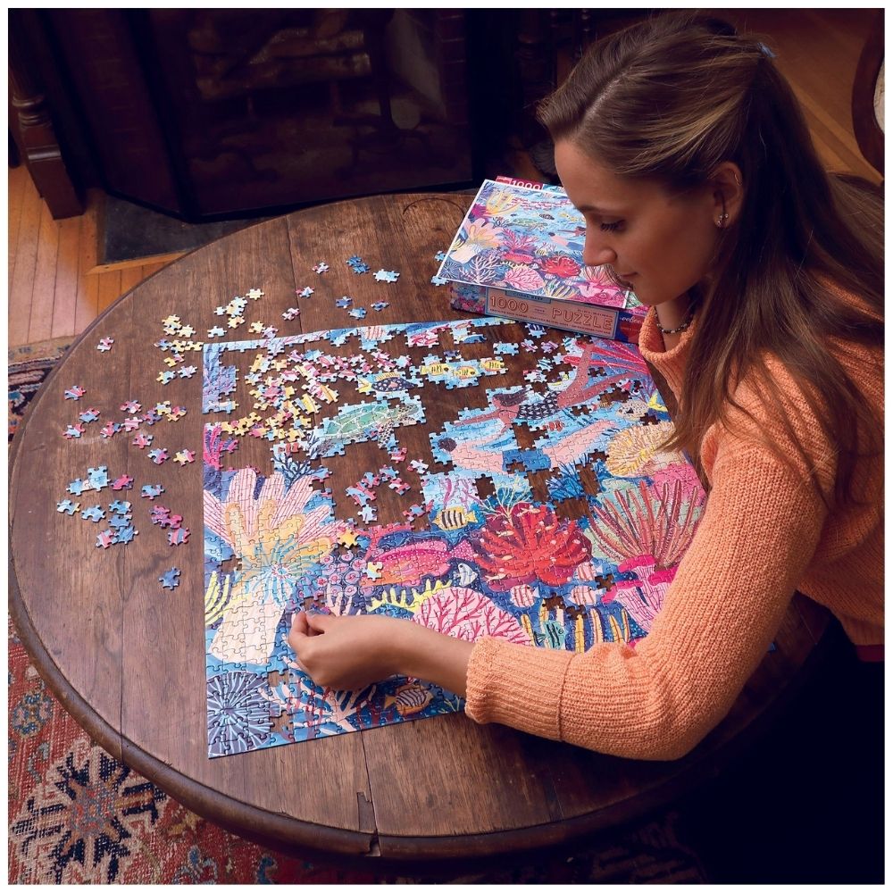 eeBoo 1000 Piece Coral Reef Jigsaw Puzzle for Adults - Vibrant Underwater Ocean Scene - Perfect for Relaxation, Family Game Night & Home Decor