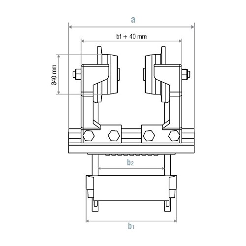 4 Wheel Plastic I-Beam Festoon Trolley for Flat Cable - 116mm Max Flange Width - Heavy Duty Cable Management System for Industrial Workshops & Warehouse Cranes