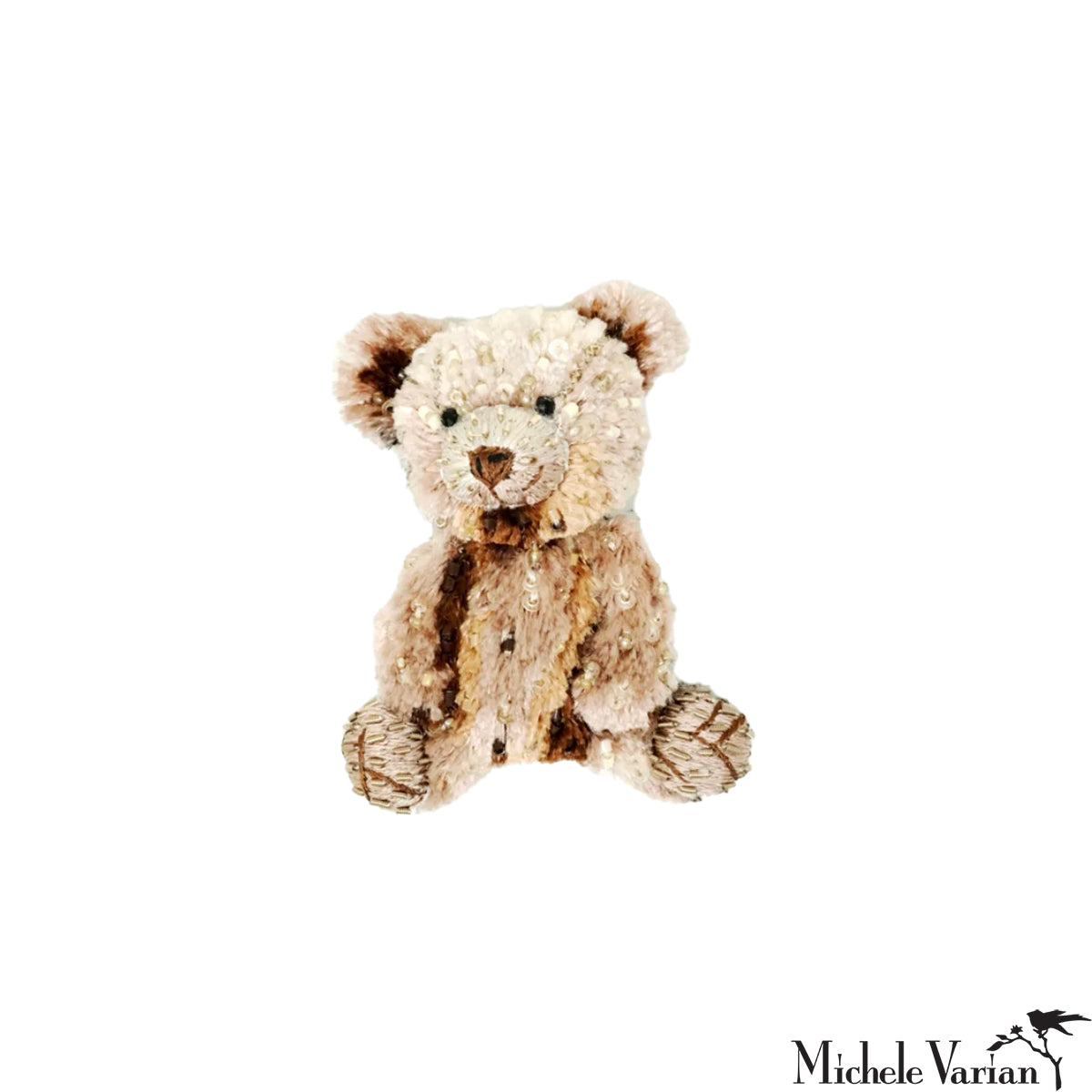 Cute Teddy Bear Brooch Pin - Elegant Floral Teddy Bear Lapel Pin for Women - Perfect for Jackets, Coats, Scarves & Gifts