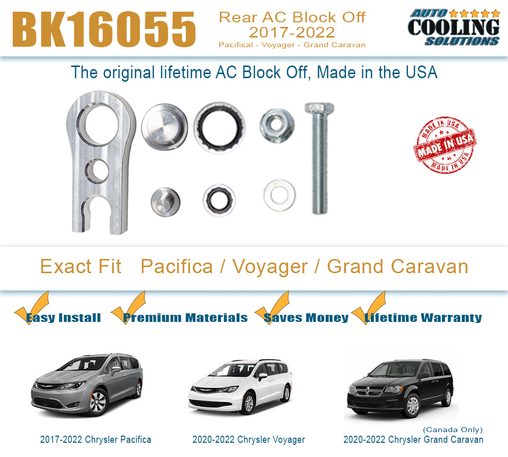 Rear AC Block Off Plate for Dodge Chrysler Pacifica Voyager Caravan 2017-2023 - Improve Engine Cooling & Performance for Road Trips & Towing