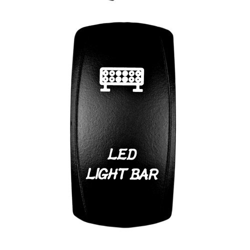 12V Laser Rocker Switch with LED Light Bar - Universal On/Off Toggle for Cars, Boats, ATVs & Off-Road Vehicles - White (Perfect for Dashboard, Control Panel & Marine Applications)