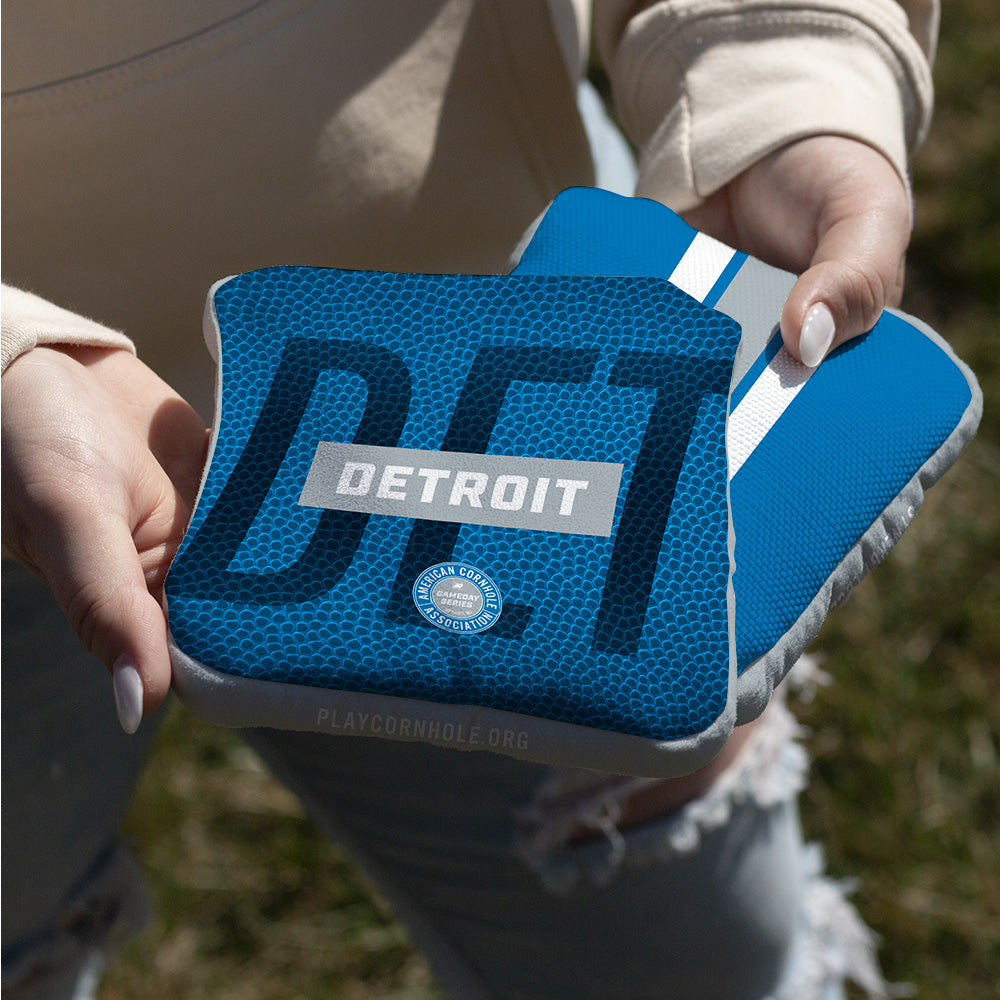 Detroit Lions Football Gameday Cornhole Bags Set - Premium Synergy Edge Bean Bags for Tailgating, Backyard Games & Parties