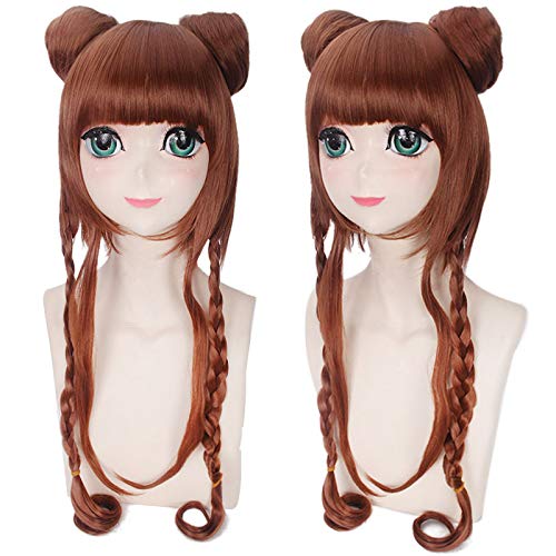 Dark Linen Anime Cosplay Wig - Detachable Double Bag Hair for Carnival, Nightlife & Club Parties | Perfect for Halloween, Cosplay & Costume Events