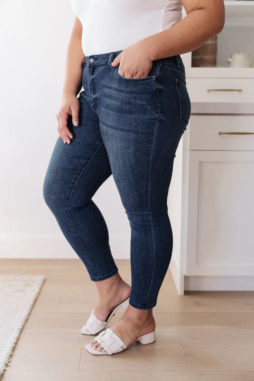 Mid Rise Relaxed Fit Mineral Wash Jeans for Women - Soft Comfort Stretch Denim Pants - Casual Everyday Wear for Work, Travel & Weekend Outfits