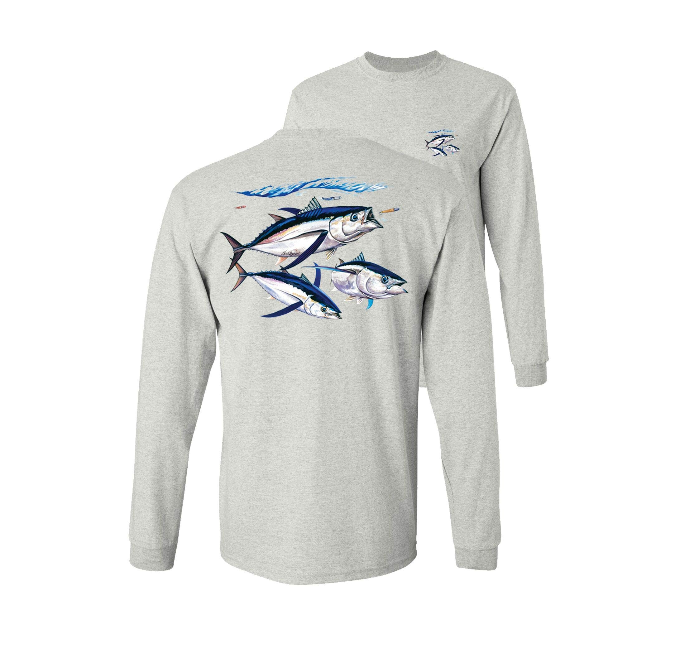 Albacore Tuna Fishing T-Shirt - Saltwater Sport Fishing Long Sleeve Shirt for Men - Perfect for Deep Sea Fishing & Outdoor Adventures