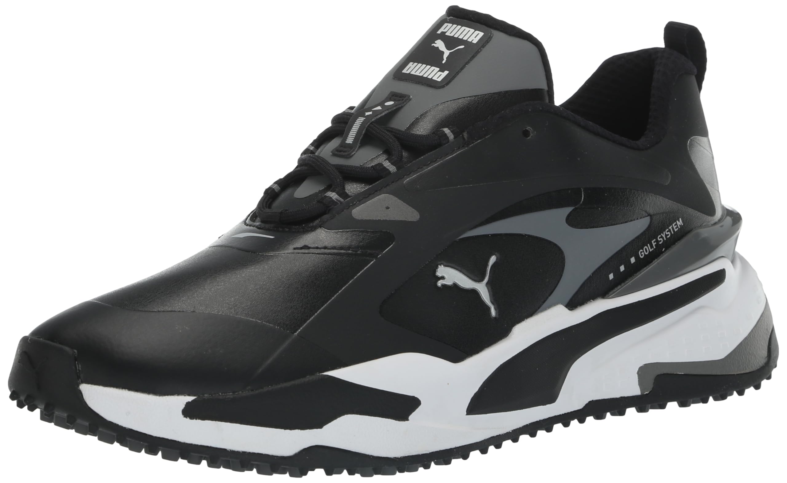 PUMA Men's GS-Fast Spiked Golf Shoes - Lightweight & Waterproof for Comfortable Performance on the Course | Perfect for Walking 18 Holes & Driving Range Practice