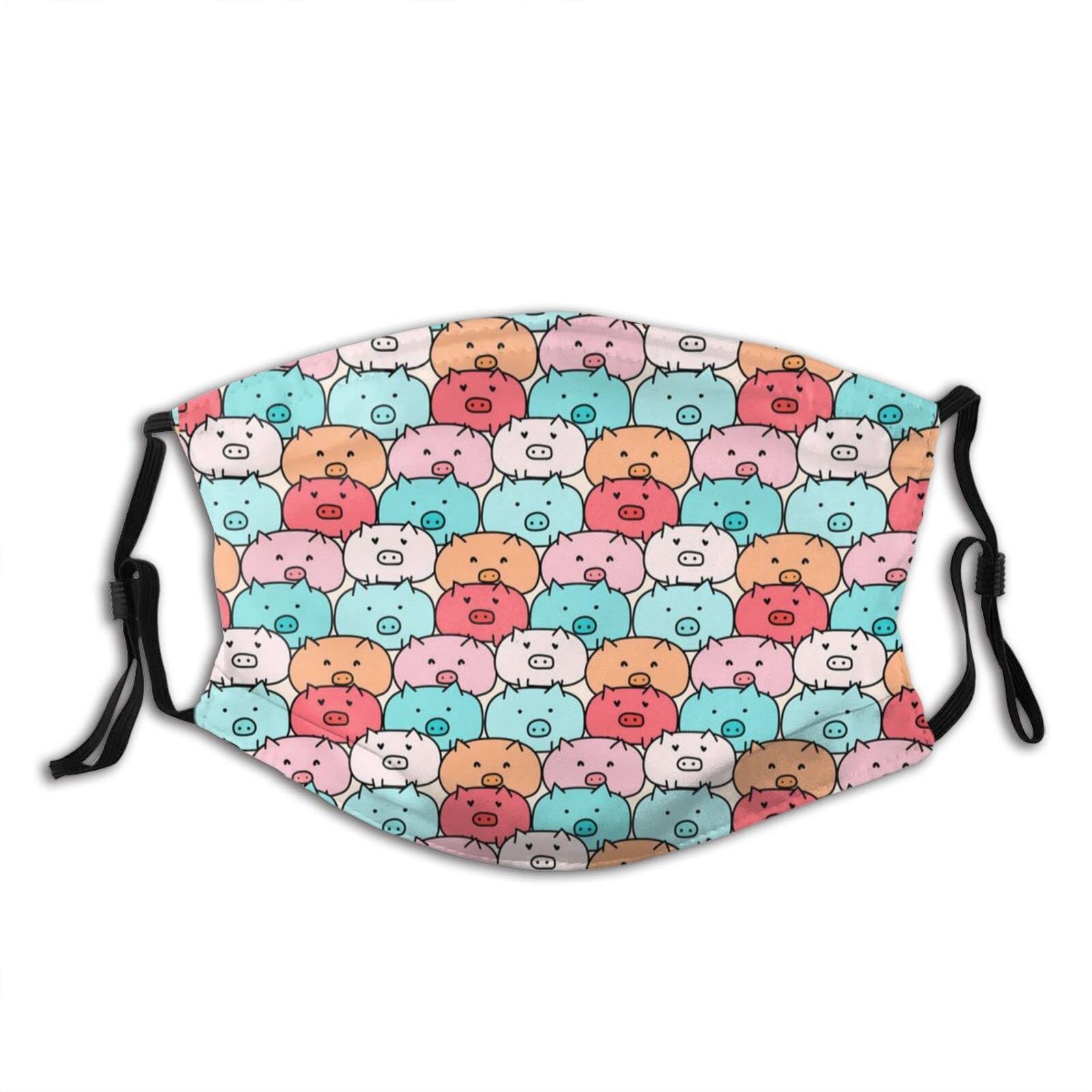 Washable Reusable Breathable Adjustable Face Bandanas & Balaclavas - Cute Little Pigs Design for Women & Men - Perfect for Outdoor Activities, Cycling, Running, and Daily Protection