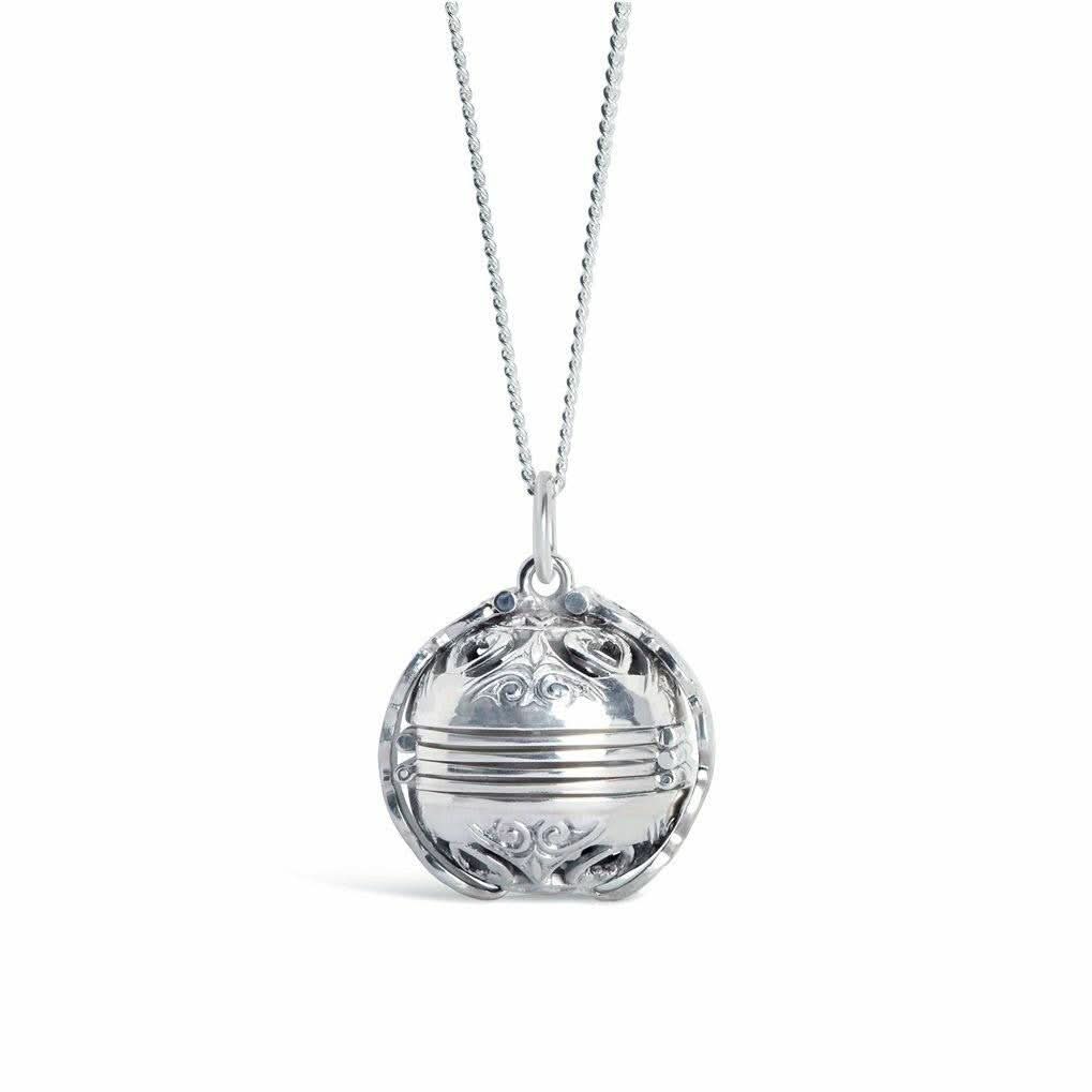 Memory Keeper Locket Necklace in Sterling Silver - Perfect for Engraving, Holds Photos & Keepsakes - Ideal for Anniversaries, Weddings & Memorial Gifts