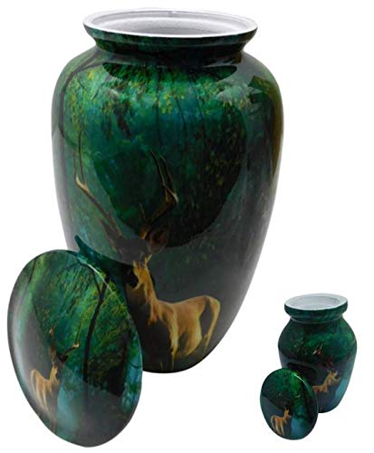 Personalized Large Hunting Cremation Urn for Elk & Deer - Memorial Keepsake with Velvet Bag - Perfect for Hunter's Funeral, Memorial Display & Home Decoration