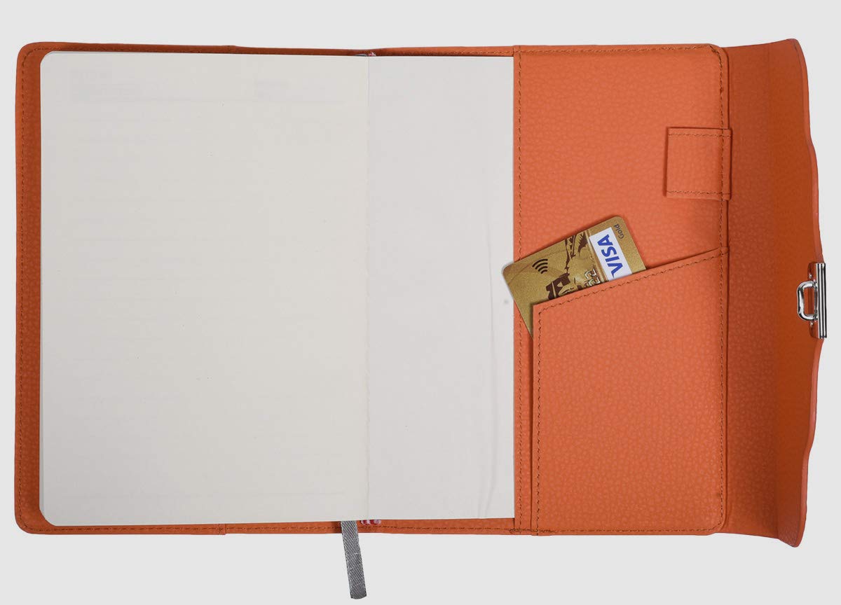 ARRLSDB Lockable Leather Journal - Secure Writing Notebook with Password Lock, Personal Diary & Planner Organizer for Women & Men (Orange) | Perfect for Travel, Work & Creative Writing