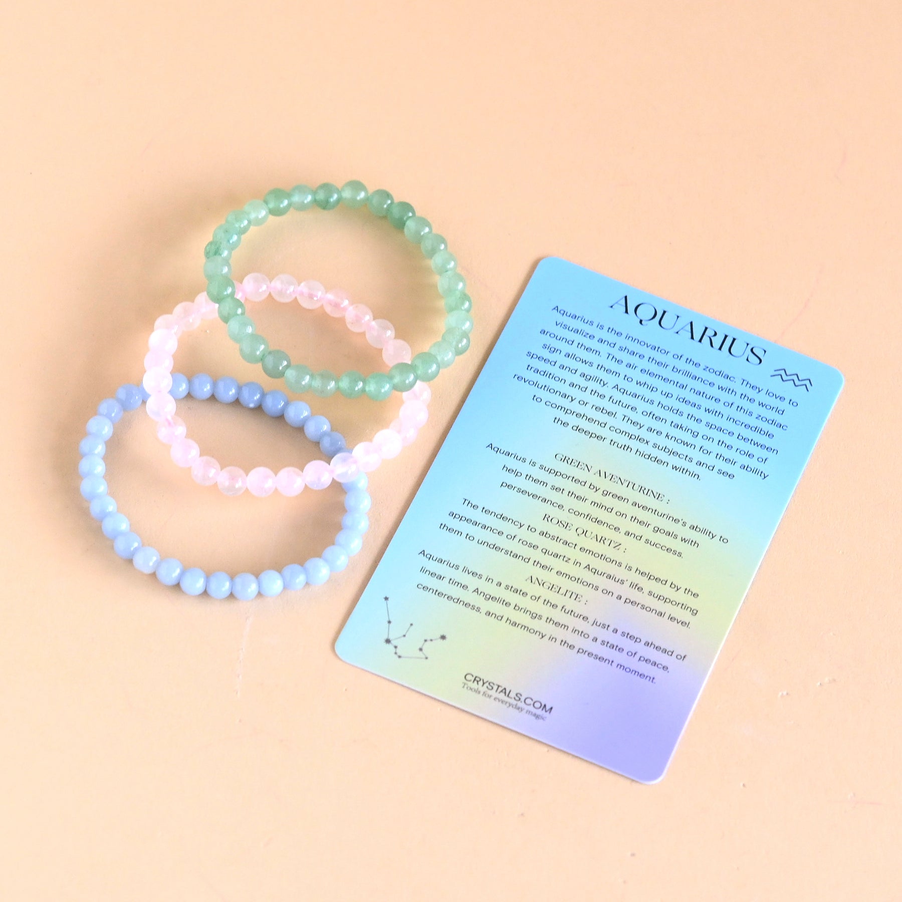 Aquarius Zodiac Bracelet Trio Set - Sterling Silver Adjustable Star Sign Bracelets for Women - Perfect for Birthdays, Gifts & Daily Wear