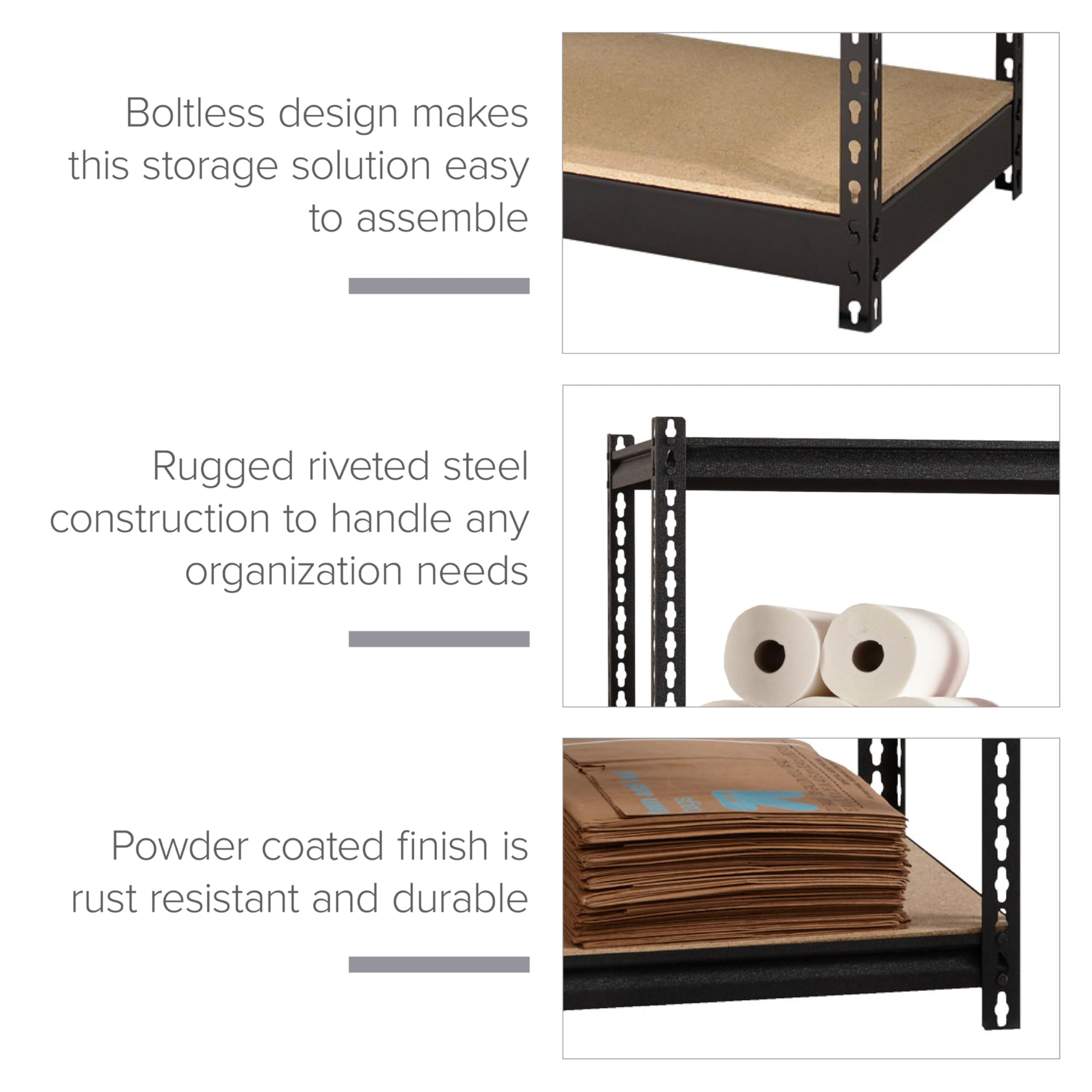 Heavy Duty Hirsh 2,300 Lb Capacity Iron Horse Shelving Unit - Industrial Strength Metal Storage Rack for Garage, Warehouse & Workshop Organization