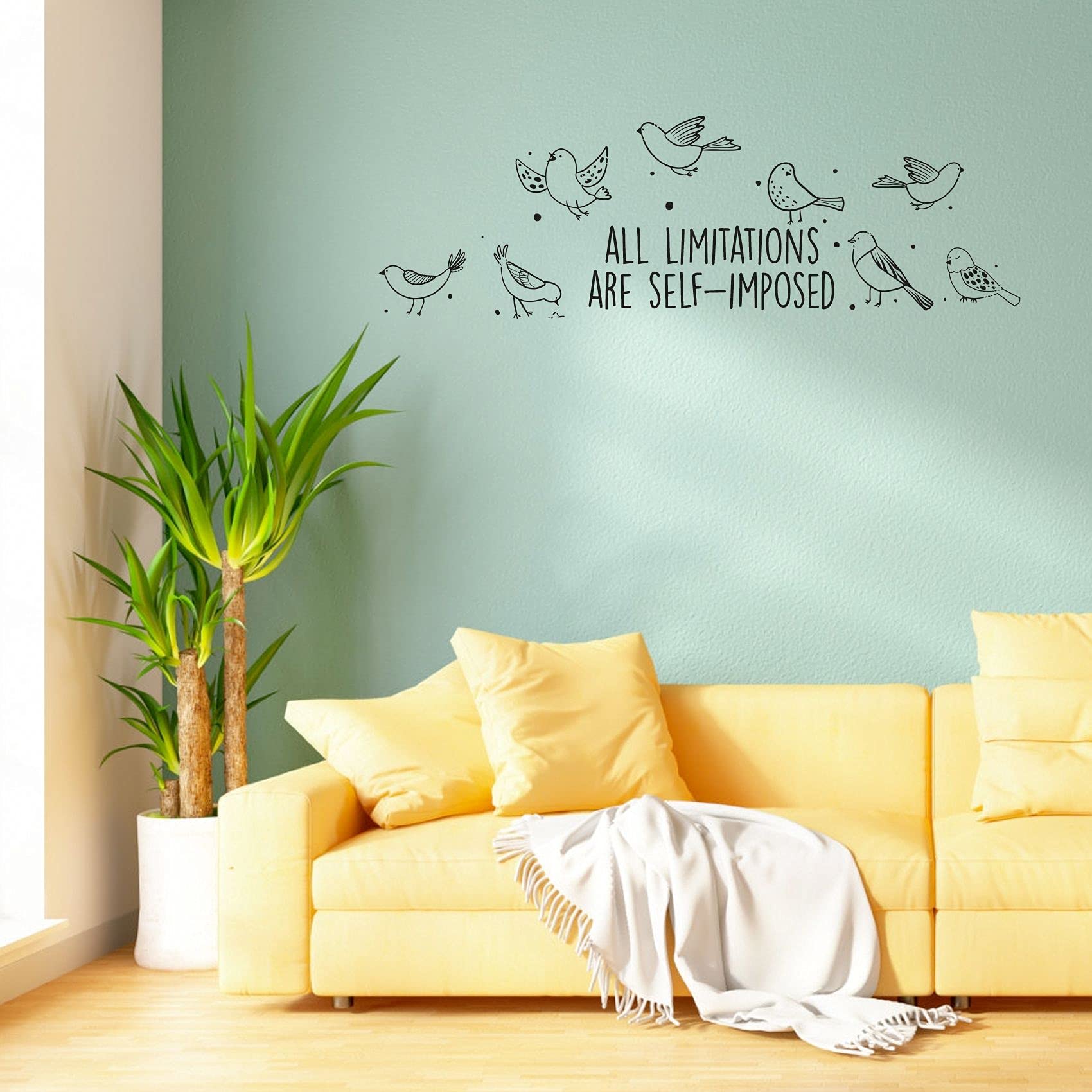 Self-Imposed Limits Motivational Wall Decal - 24x40 Inch Inspirational Bird Quote Vinyl Sticker for Kids Room, Nursery, Bedroom & Home Decor - Perfect for Boys, Girls & Teen Motivation