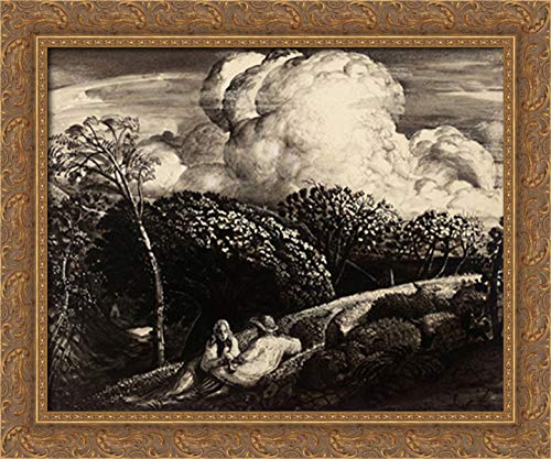 Samuel Palmer 24x20 Gold Ornate Wood Framed Canvas Art - The Bright Cloud | Elegant Wall Decor for Living Room, Bedroom & Office