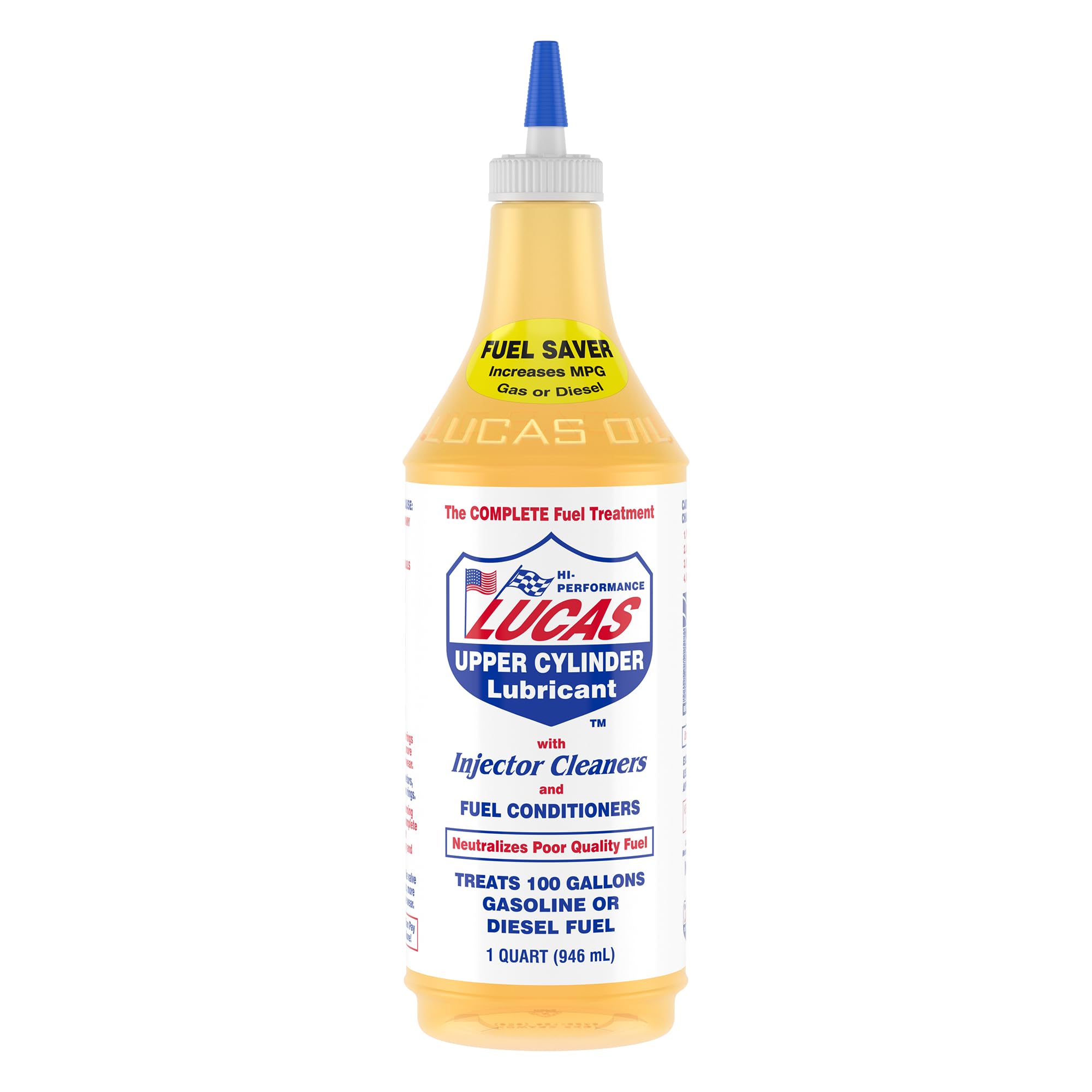 Lucas Oil 10003 Fuel Treatment - 1 Quart Bottle | Gasoline & Diesel Additive | Improves MPG & Engine Performance | Ideal for Cars, Trucks & Heavy Equipment