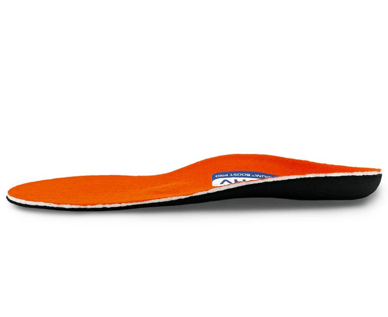 HUHV HEALIUM Boost+ Performance Unisex Insoles - Orange Cushioning for All-Day Comfort (Men's 8 / Women's 10) - Perfect for Running, Walking & Work Shoes