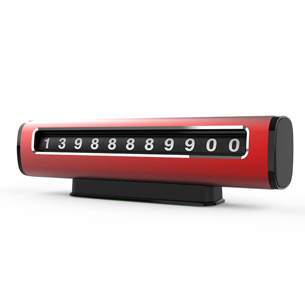 Zcargel Aluminum Alloy Car Temporary Parking Sign - Rolling License Plate Holder with Adhesive Sticker & Phone Number Display for Street Parking, Driveways & Visitor Parking