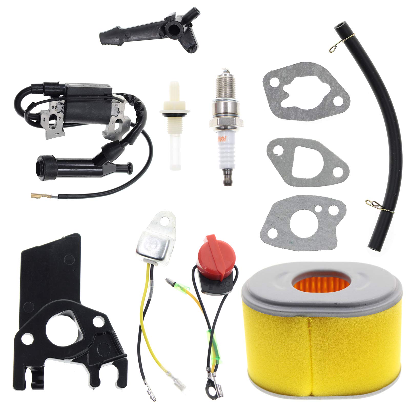 GX160 Carburetor Kit Compatible with Honda GX120 GX140 GX160 GX200 5.5HP 6.5HP Generator Engine - Includes Ignition Coil 16100-ZH8-W61 16100-ZE1-825 - Perfect for Engine Repair & Maintenance