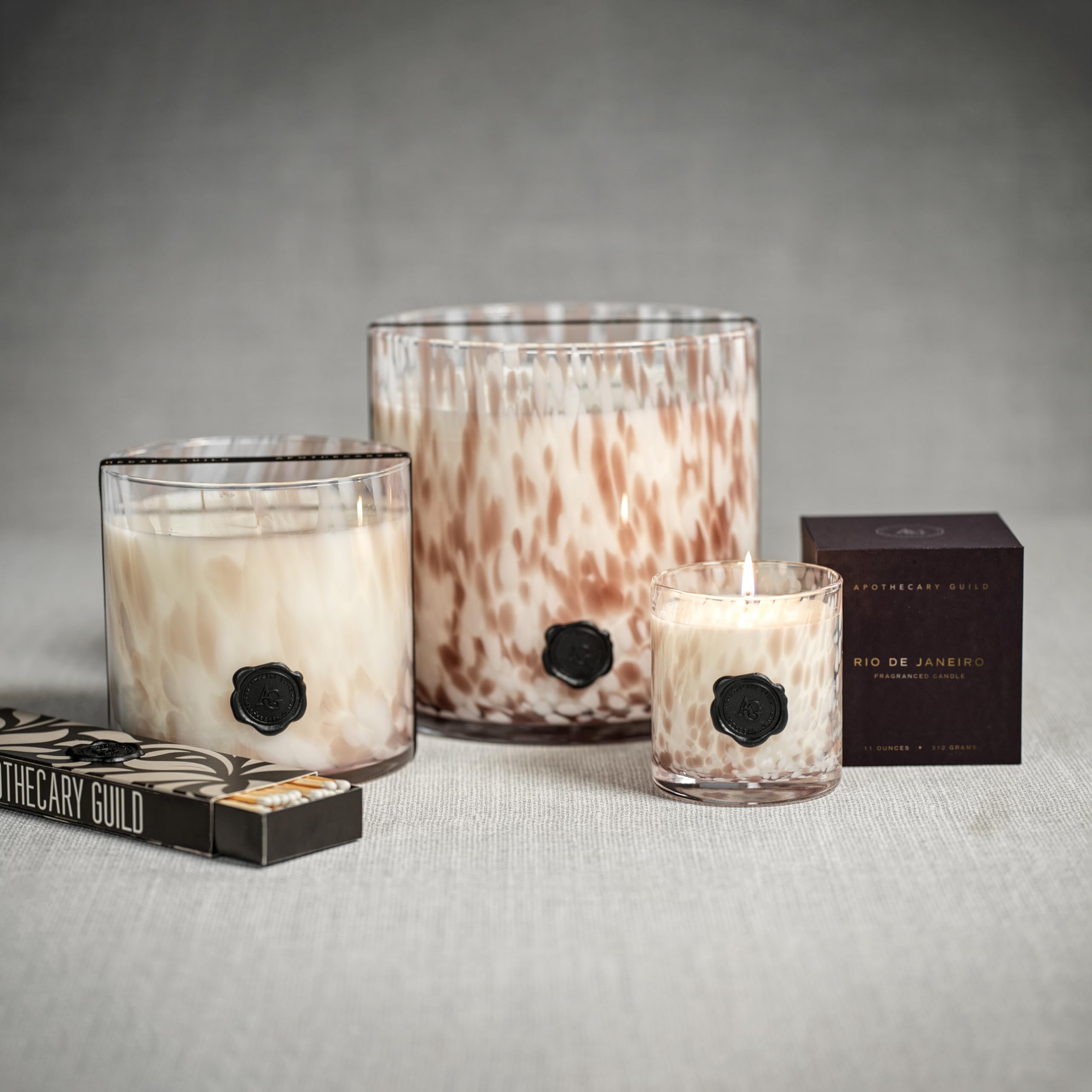 Zodax Apothecary Guild Scented Opal Glass Jar Candle - 128oz Large 5-Wick Scented Candle - Rio de Janeiro Fragrance - Perfect for Home Decor, Relaxation & Gift Giving