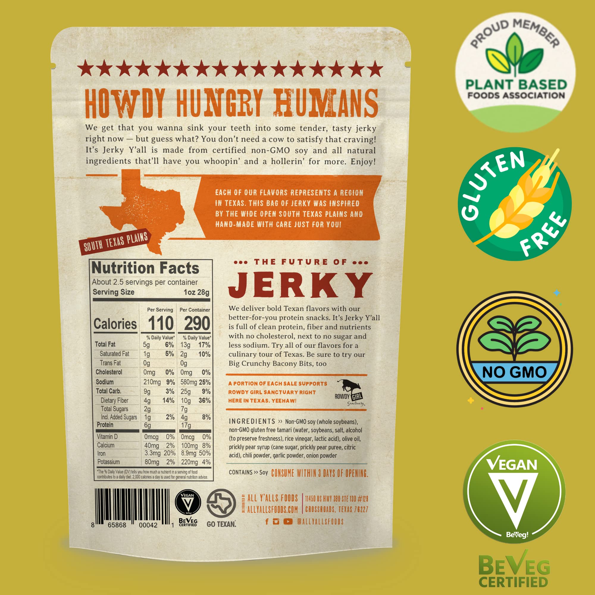 Plant-Based Jerky - Sweet & Spicy Vegan Snacks (2 Pack) | Non-GMO, Gluten-Free for Hiking & Travel