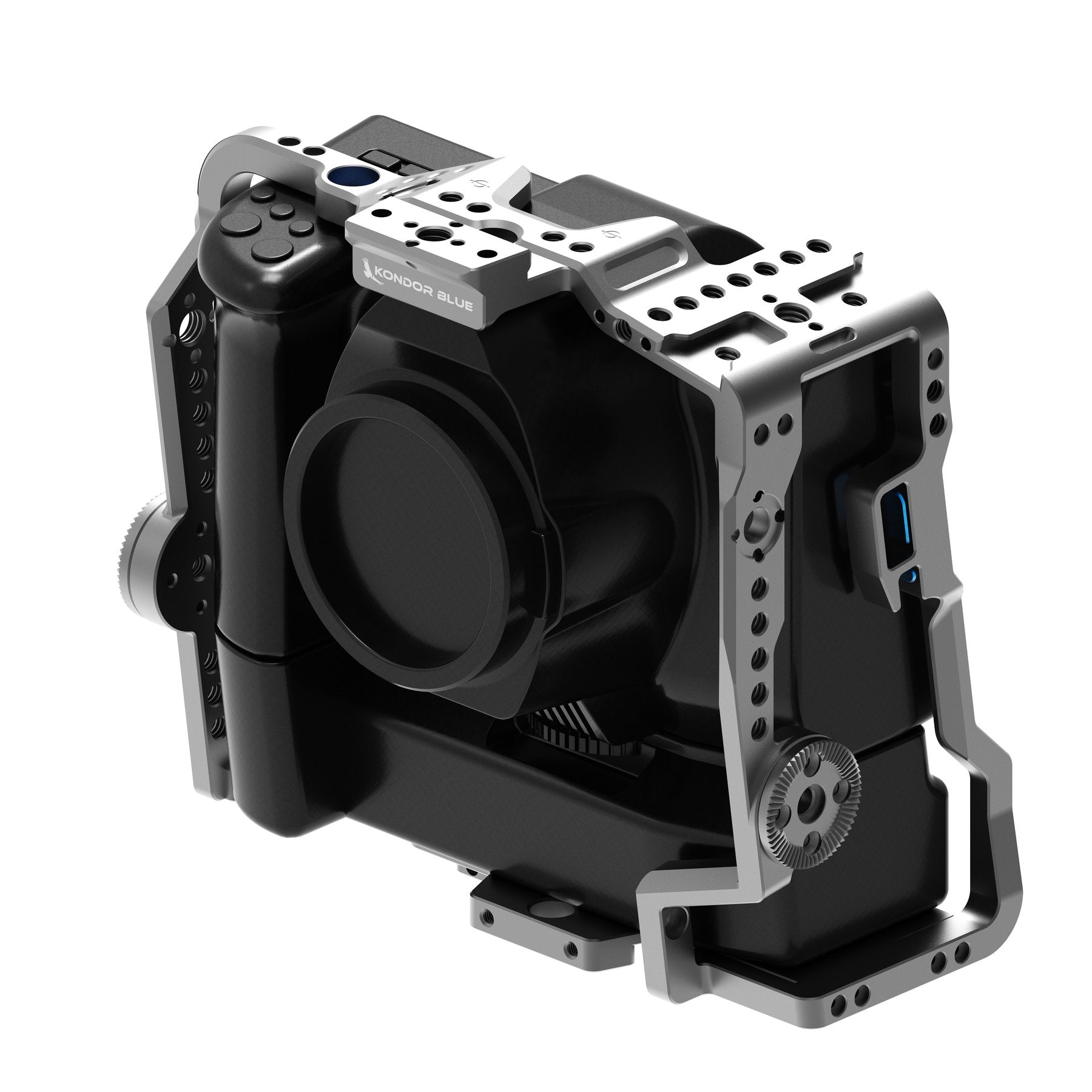 Kondor Blue BMPCC 6K Pro Battery Grip Cage (Space Gray) - Durable Camera Cage for Blackmagic Pocket Cinema Camera 6K Pro - Perfect for Filmmaking, Vlogging & Professional Videography