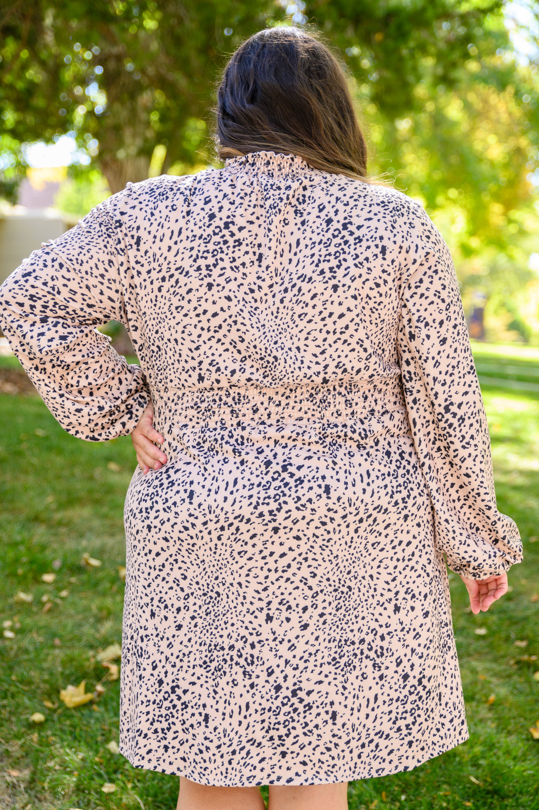 Ophelia Animal Print Shirred Waist Dress - Flowy Summer Midi Dress with Elastic Waistband for Women | Perfect for Beach Vacations, Date Nights & Casual Outings