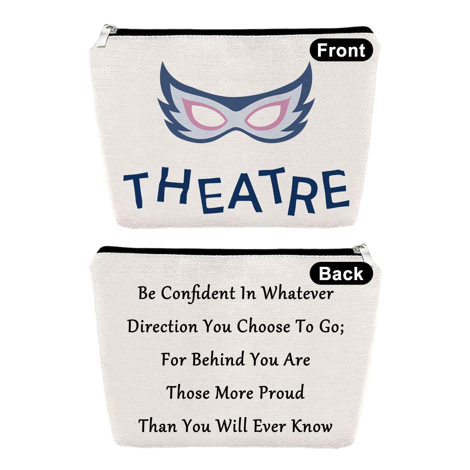 Theater Lovers Gift Makeup Bag - Perfect for Actresses, Drama Teachers & Theater Fans - Great for Travel, Backstage & Rehearsals - Birthday, Christmas & Teacher Appreciation Gift Idea