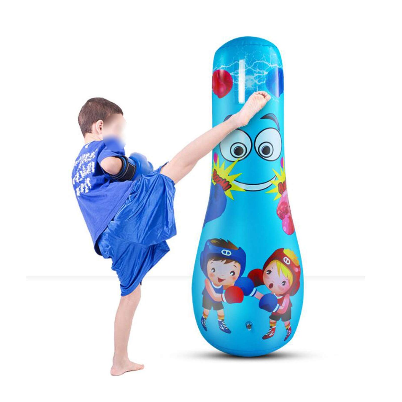 HOLPPO Inflatable Punching Bag for Kids - Free Standing Boxing Bag for Exercise & Stress Relief - Air Bop Bag for Boys & Girls - Perfect for Indoor Play, Birthday Gifts & Kids' Fitness Training
