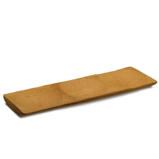 Premium Bamboo Trio Dish Set - 7 Inch Eco-Friendly Kitchen Utensils for Serving, Entertaining & Home Decor