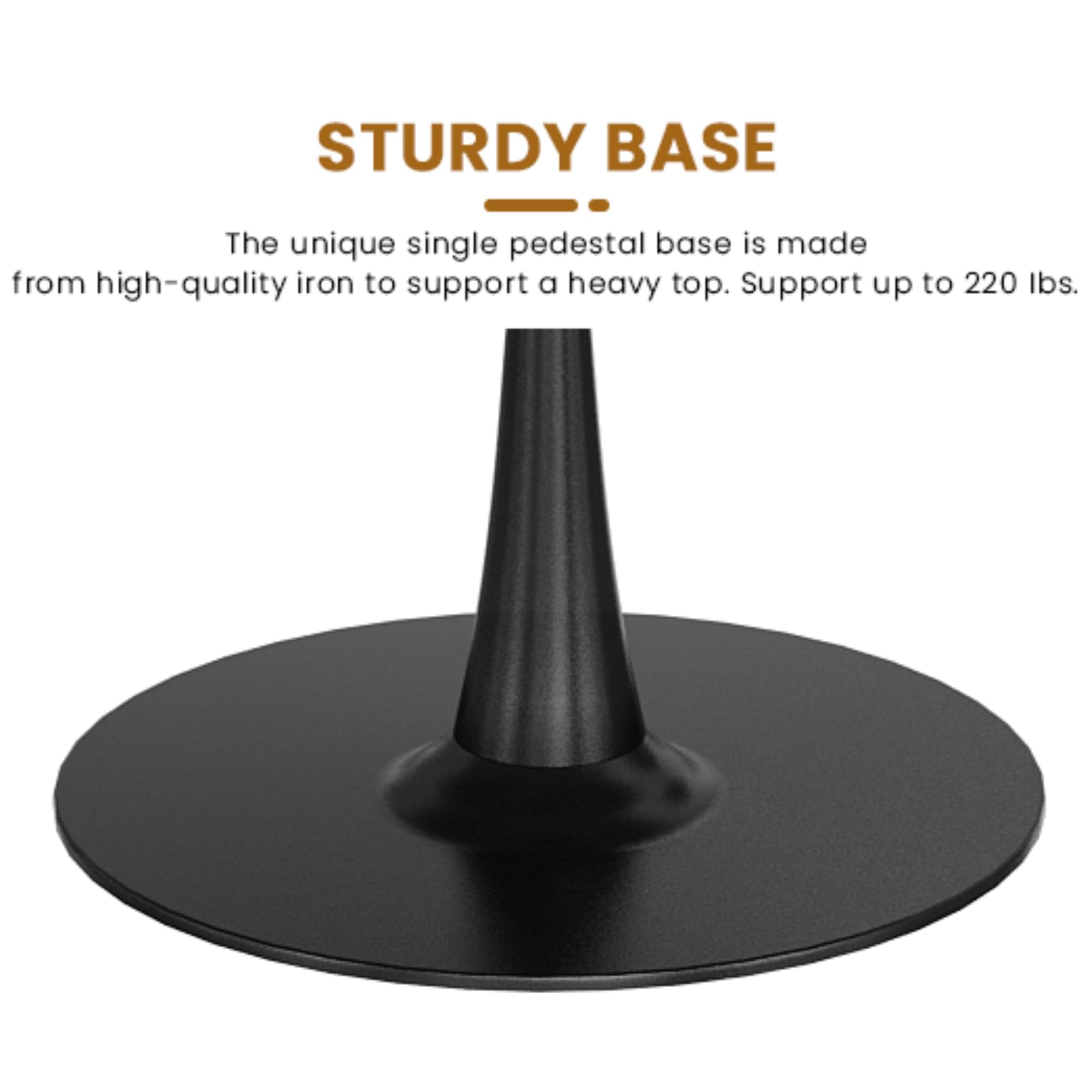 42 Inch Round Dining Table - Black Tulip Style with 0.71