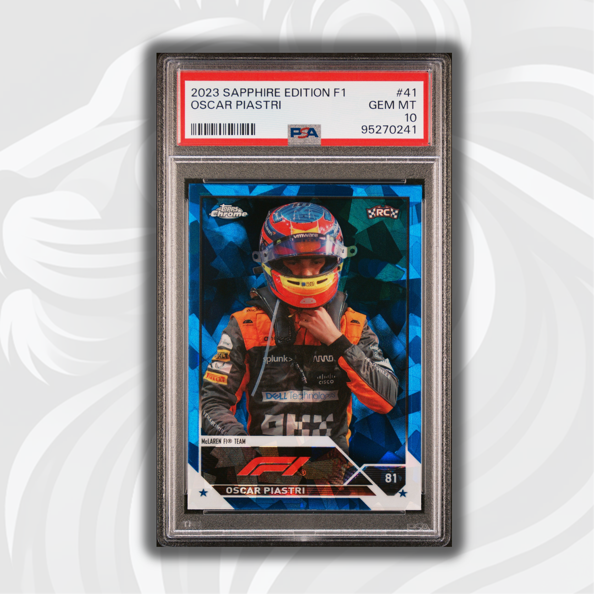 2023 Topps Chrome F1 Oscar Piastri #41 PSA 10 Sapphire Edition Rookie Card - Perfect for Collectors, Racing Fans, and Investment