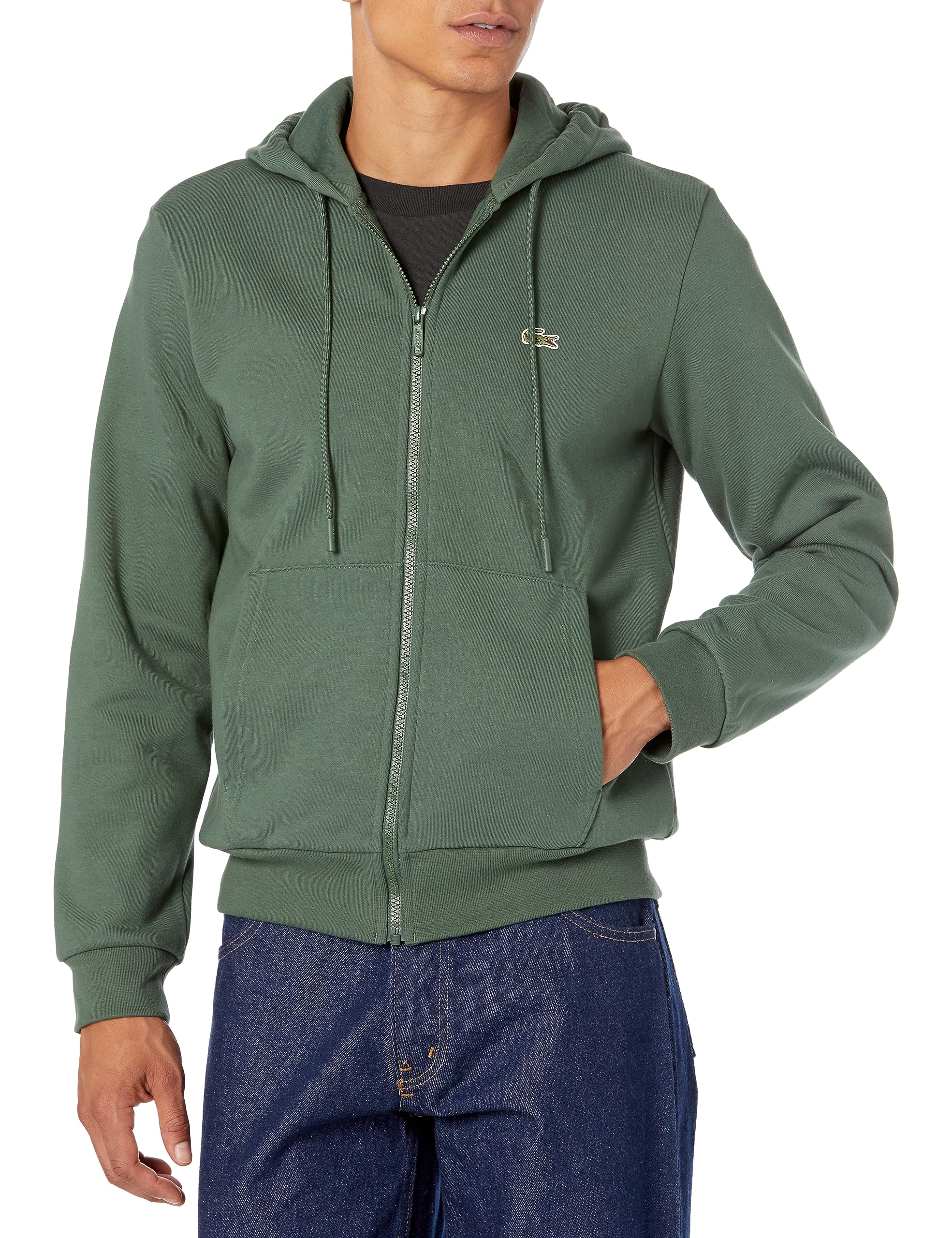 Lacoste Men's Classic Fit Colorblock Zip Up Hoodie | Casual Pullover Sweatshirt for Everyday Wear & Street Style Fashion