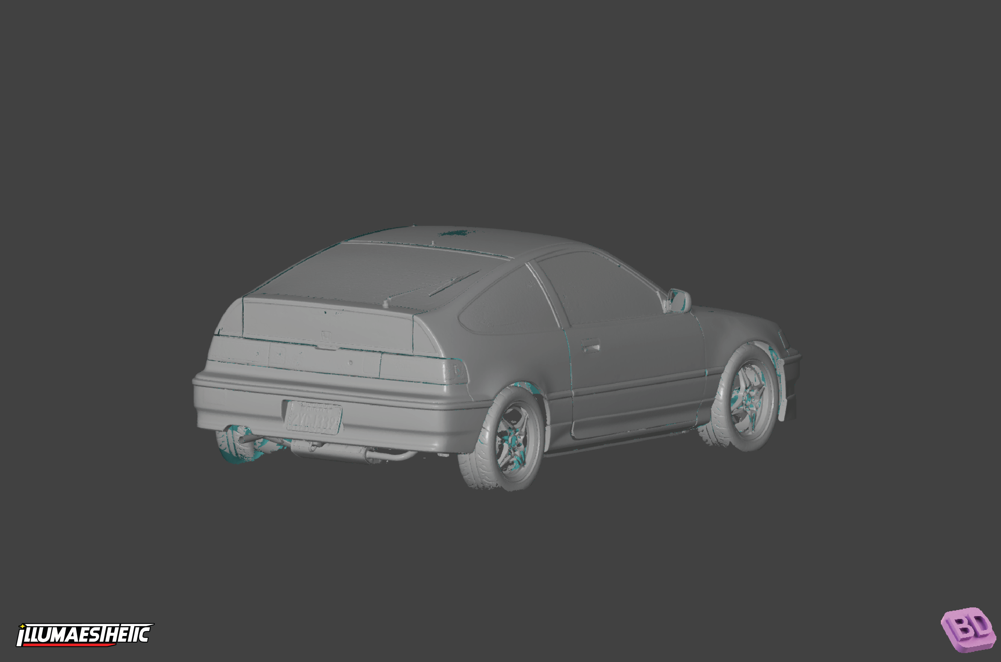 Honda CR-X 3D Scan Model Kit for 1987-1991 - Perfect for Car Enthusiasts, Collectors & 3D Printing Projects