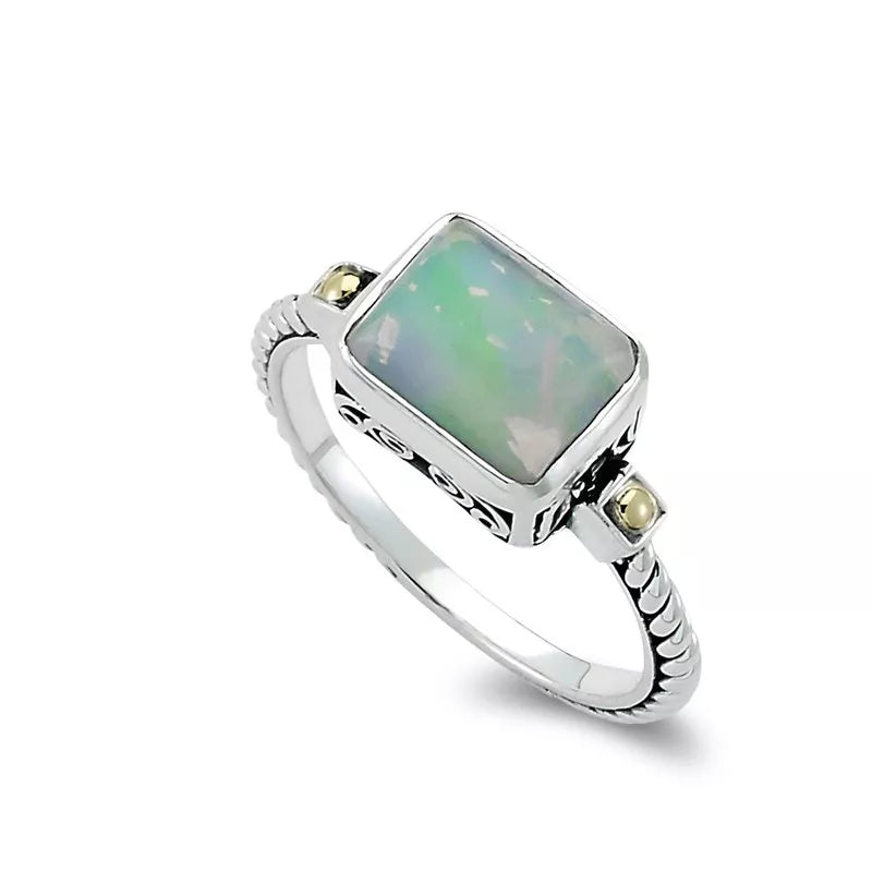 Eirini Opal Ring - Elegant 925 Sterling Silver Gemstone Jewelry for Women - Perfect for Weddings, Anniversaries & Special Occasions