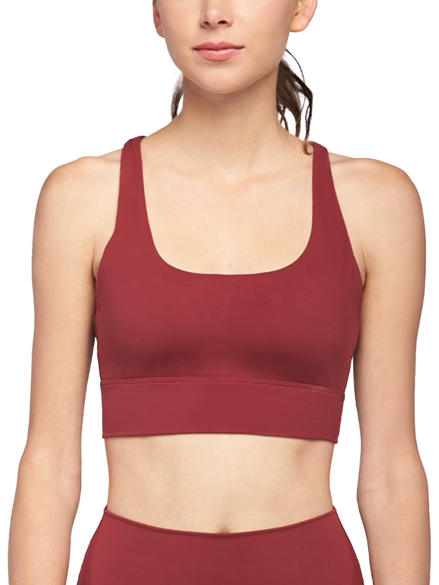 Stelle Women's Strappy Sports Bra - Full Coverage Criss Cross Back Yoga Bra with Padded Support for Workout, Running & Gym - Perfect for Yoga, Pilates & High-Intensity Training