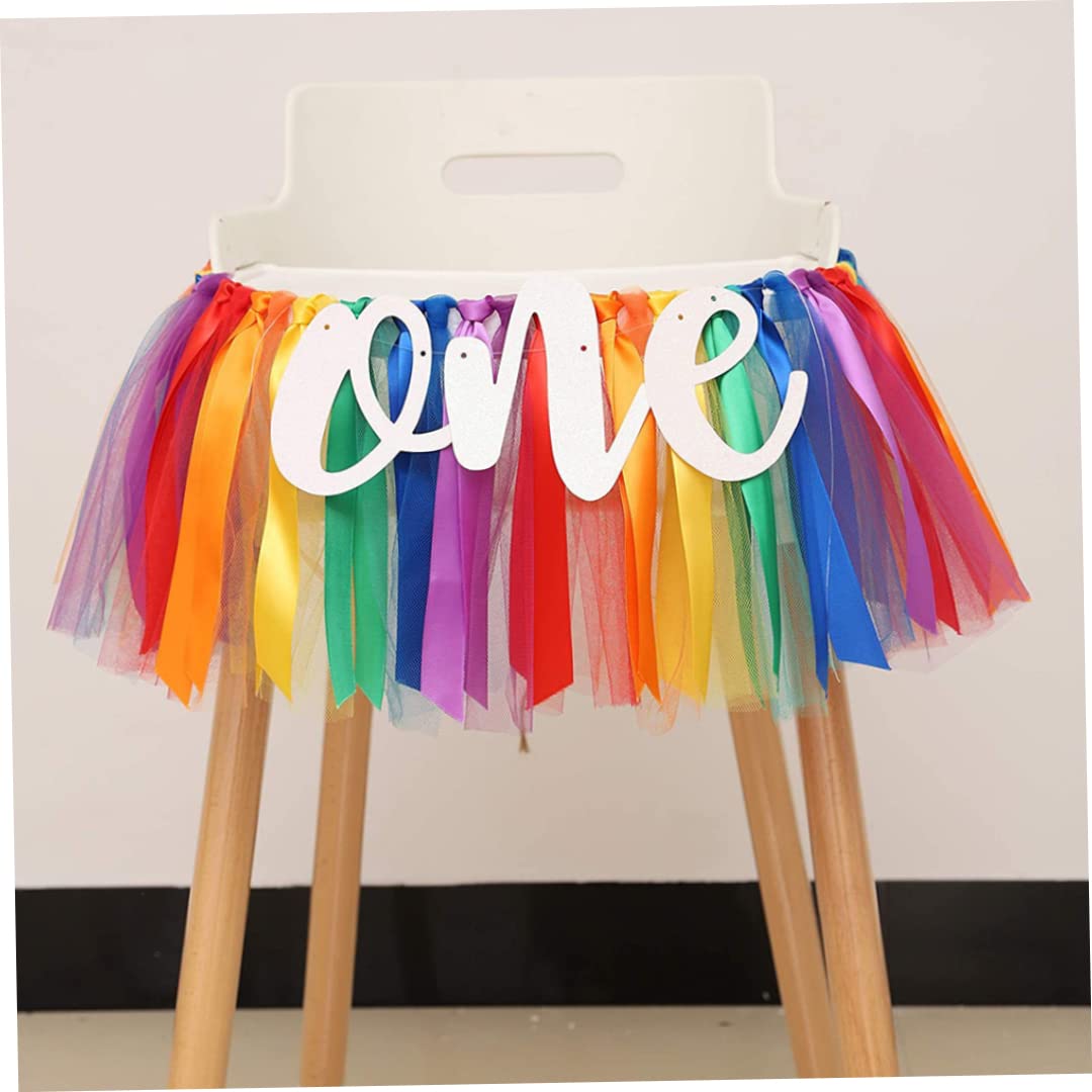 1st Birthday Banner for Baby Girl - Highchair Decoration, Cake Smash Photo Prop, Tulle Garland Banner | Perfect for First Birthday Party Decorations, Baby Shower & Milestone Celebrations