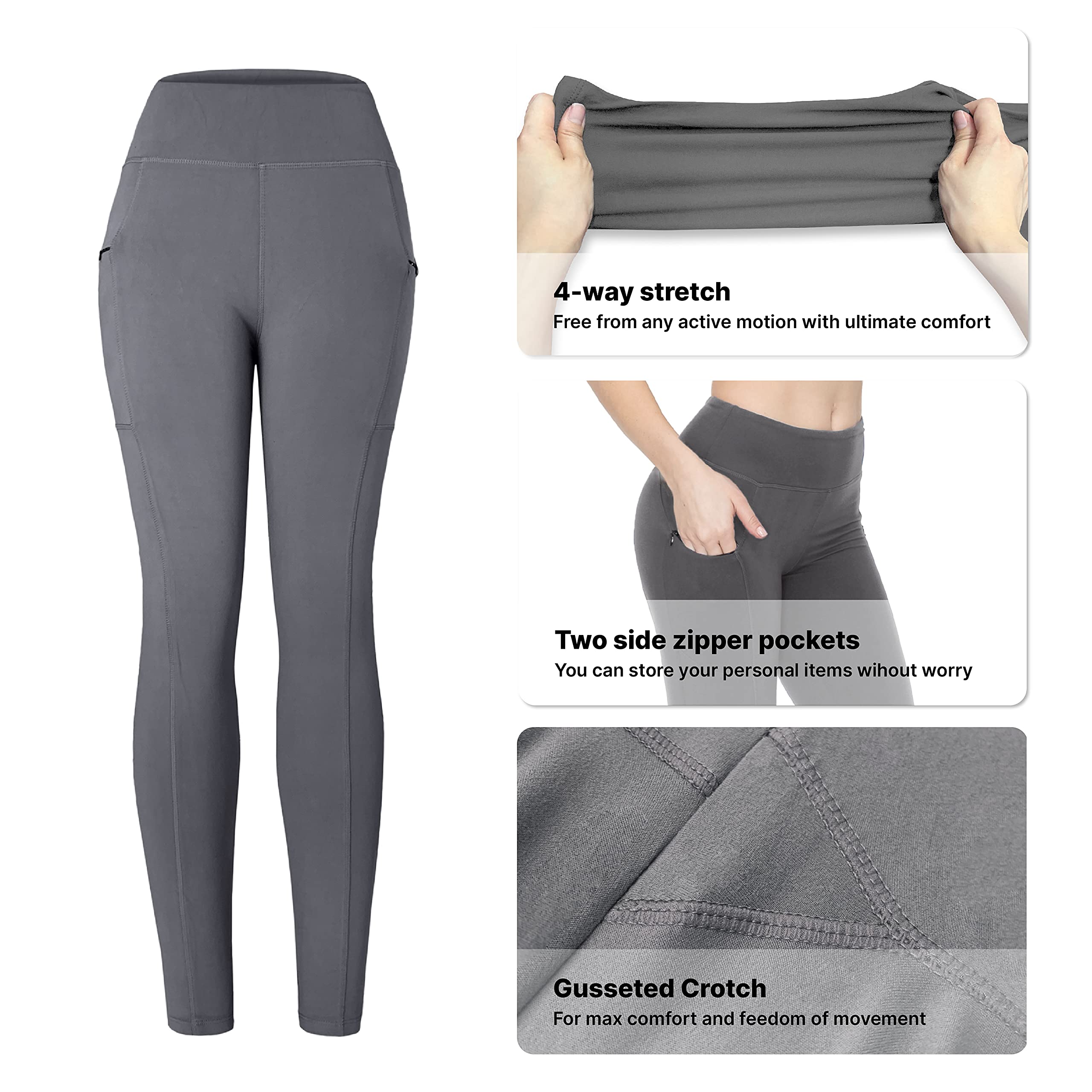ALWAYS Pockets Yoga Pants for Women - Super Soft Stretch High Waisted Workout Leggings | Gym, Running, Yoga & Everyday Wear