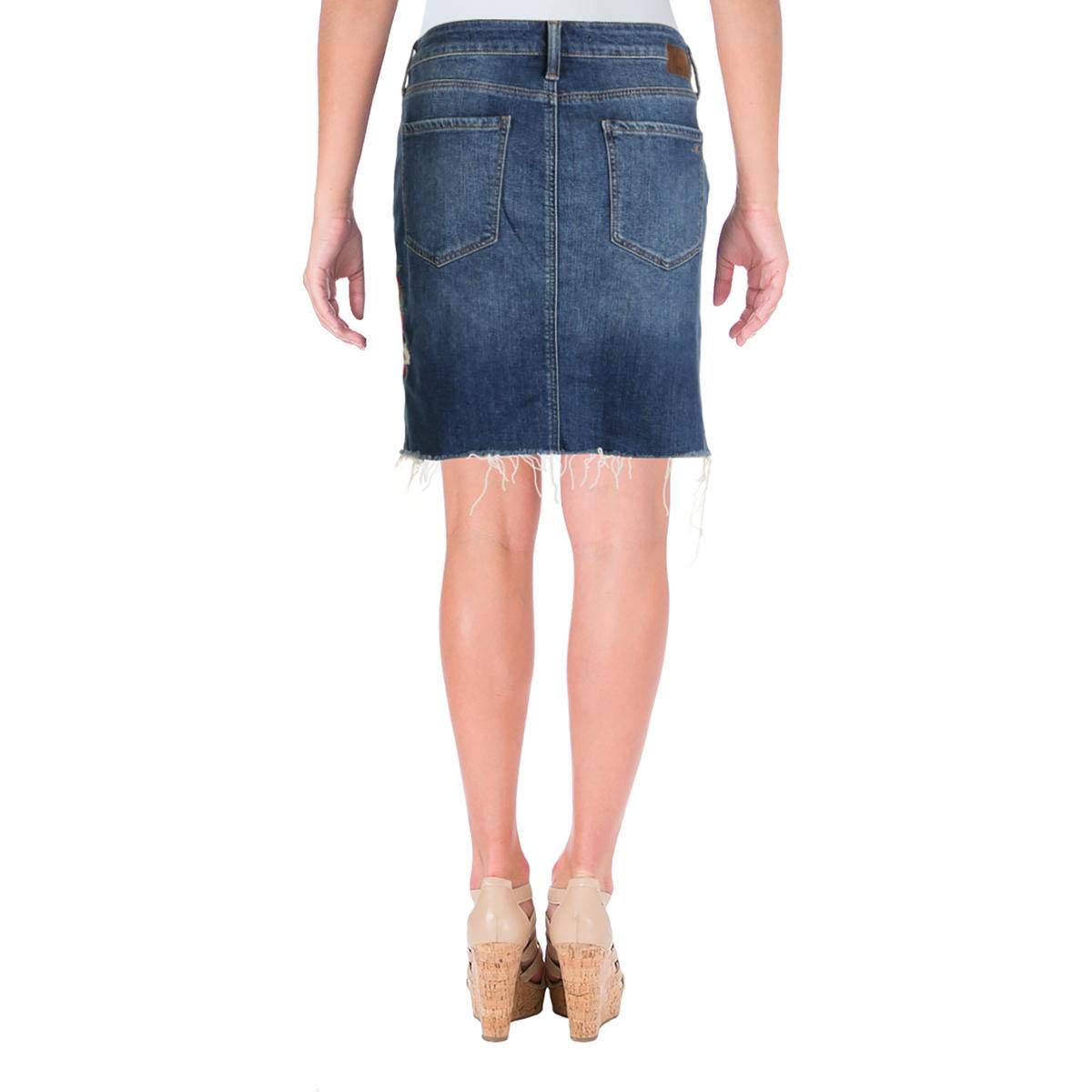 Mavi Women's Melody Embroidered Floral Denim Skirt - Blue, XS - Casual Summer Outfit, Boho Style Skirt for Women, Perfect for Beach, Party & Date Night