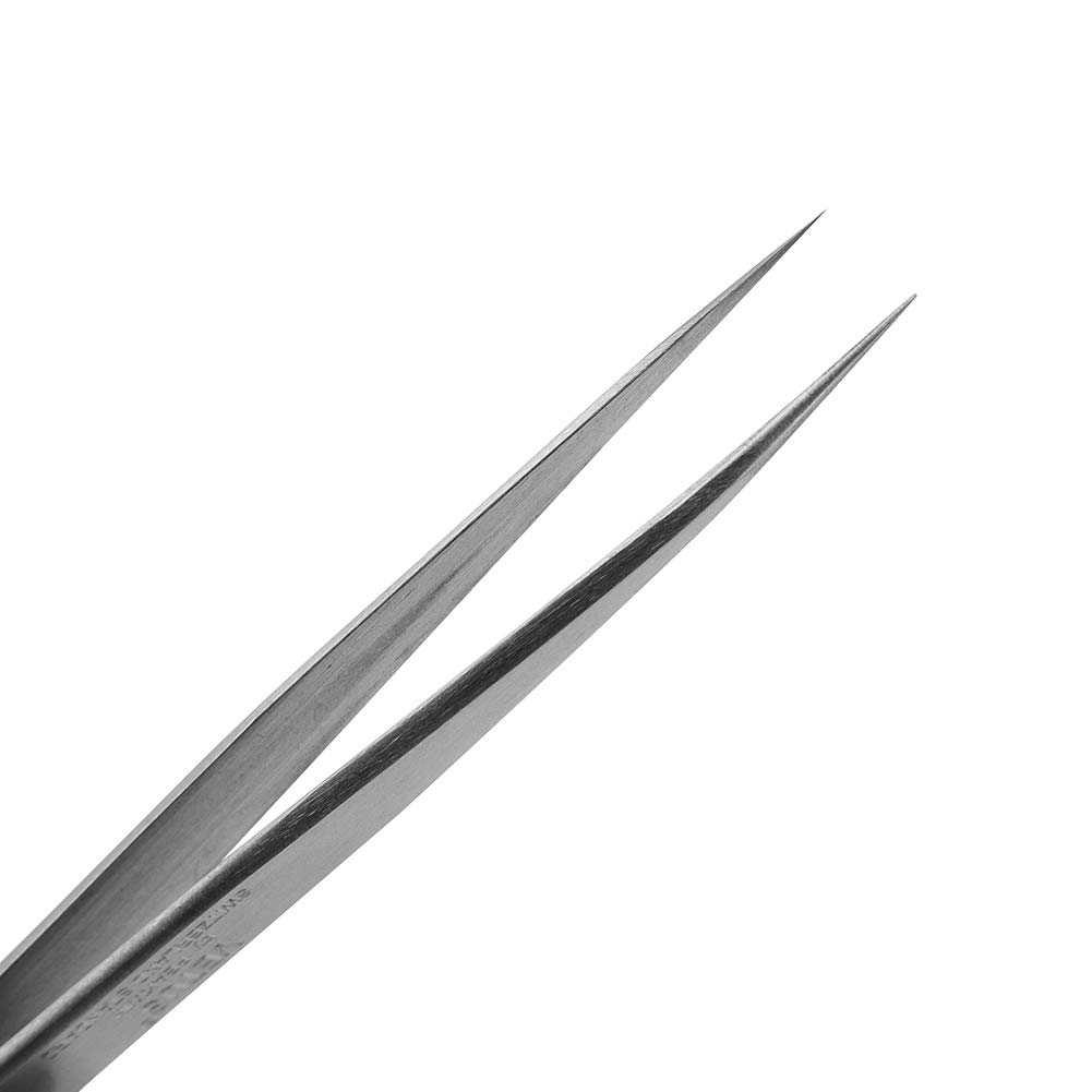 Professional Lash Extension Tweezers - Vetus Straight Pointed Stainless Steel Eyelash Tweezers for Lash Extensions, False Eyelash Application & Precision Electronics Work - Perfect for Salon Professionals & DIY Beauty Enthusiasts