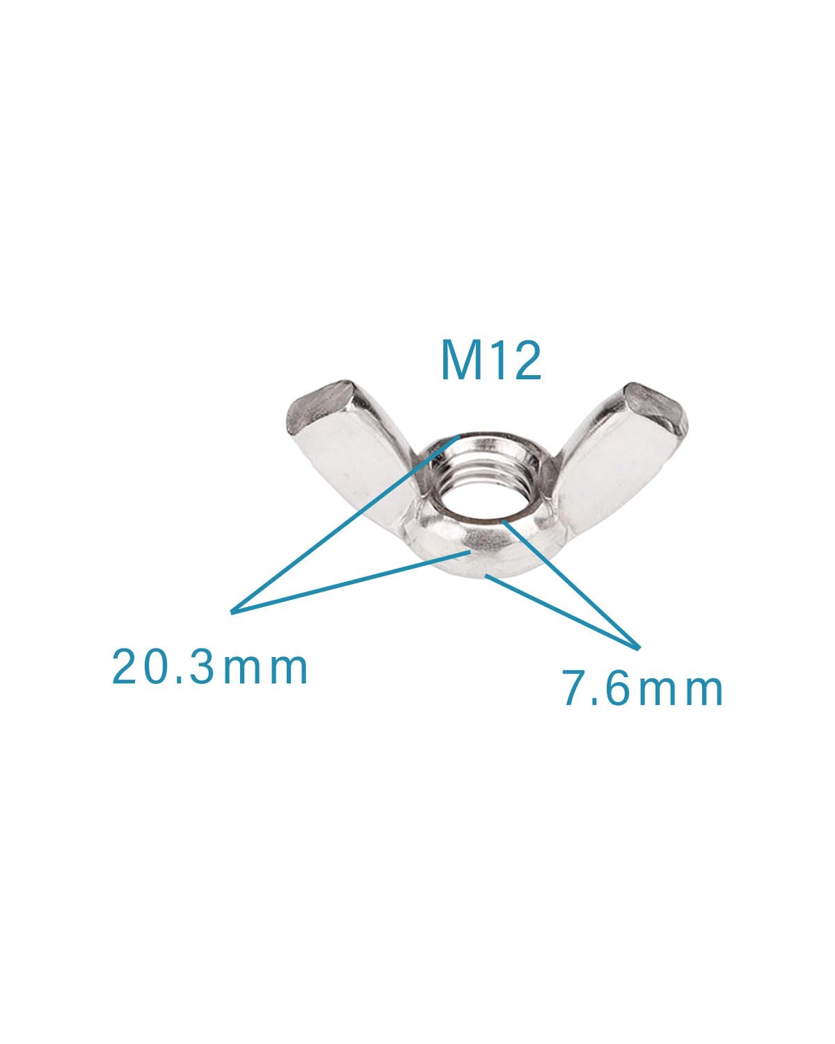 M12 Wing Nuts - 304 Stainless Steel Wing Nuts for Home & Industrial Use - Corrosion Resistant Hardware Fasteners (Pack of 2) - Perfect for Plumbing, Furniture Assembly, and Machinery Maintenance