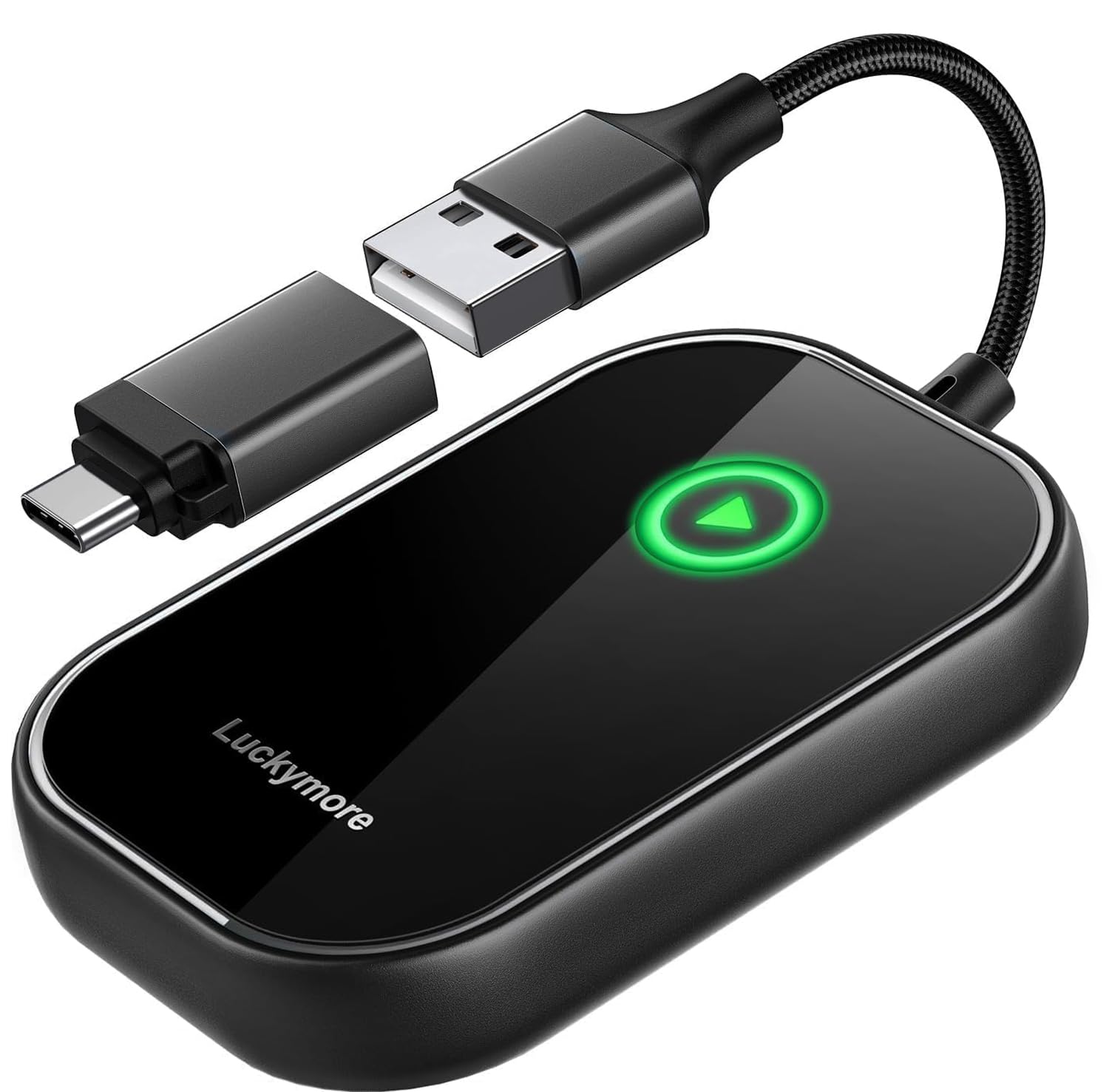 Luckymore Wireless CarPlay Adapter - Convert Wired to Wireless CarPlay Dongle for iPhone iOS 10+ | Plug & Play | Compatible with Cars 2017+ | Perfect for Hands-Free Driving & Music Streaming
