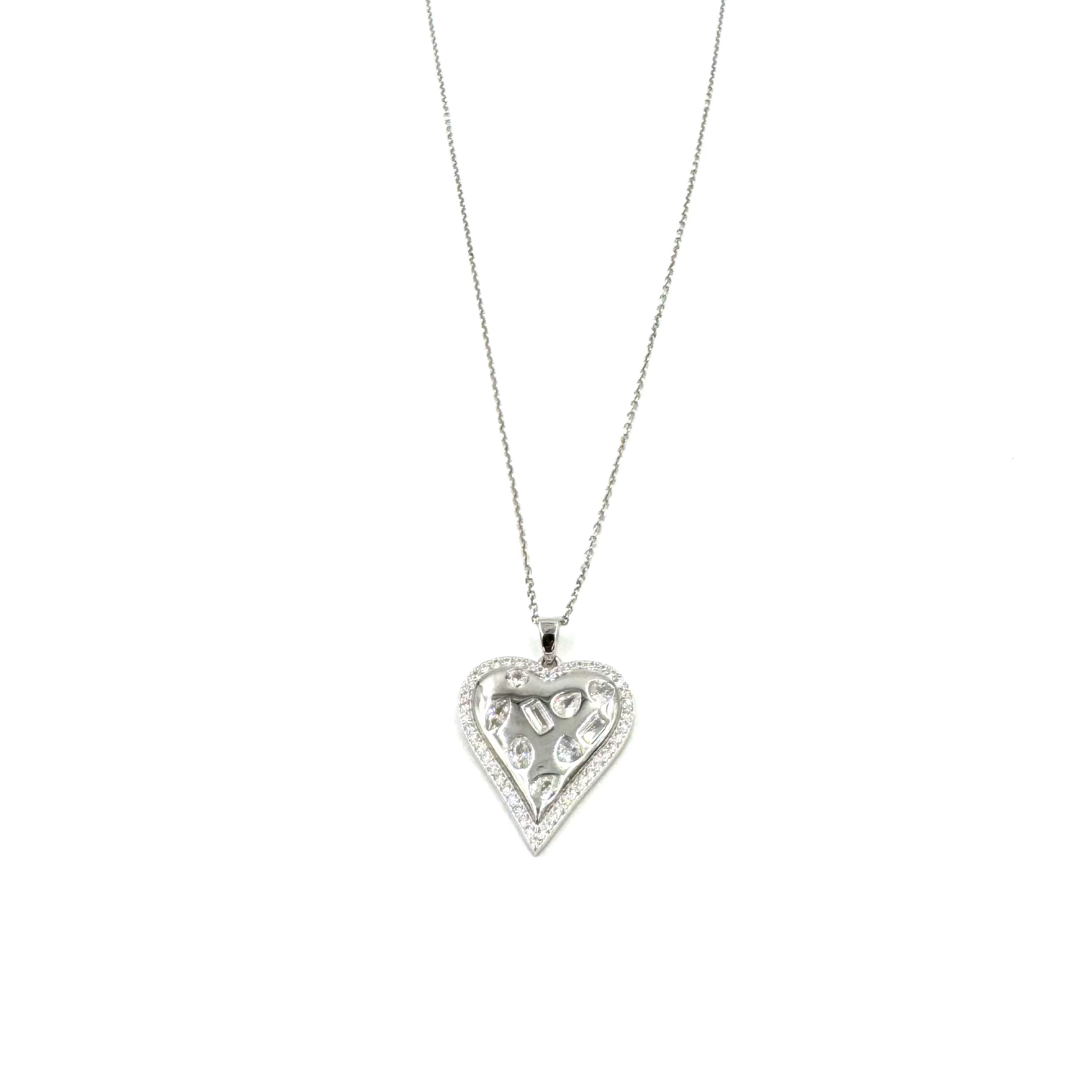Ashley Gold Sterling Silver CZ Heart Pendant Necklace for Women - Elegant Jewelry Gift for Valentine's Day, Anniversary & Special Occasions