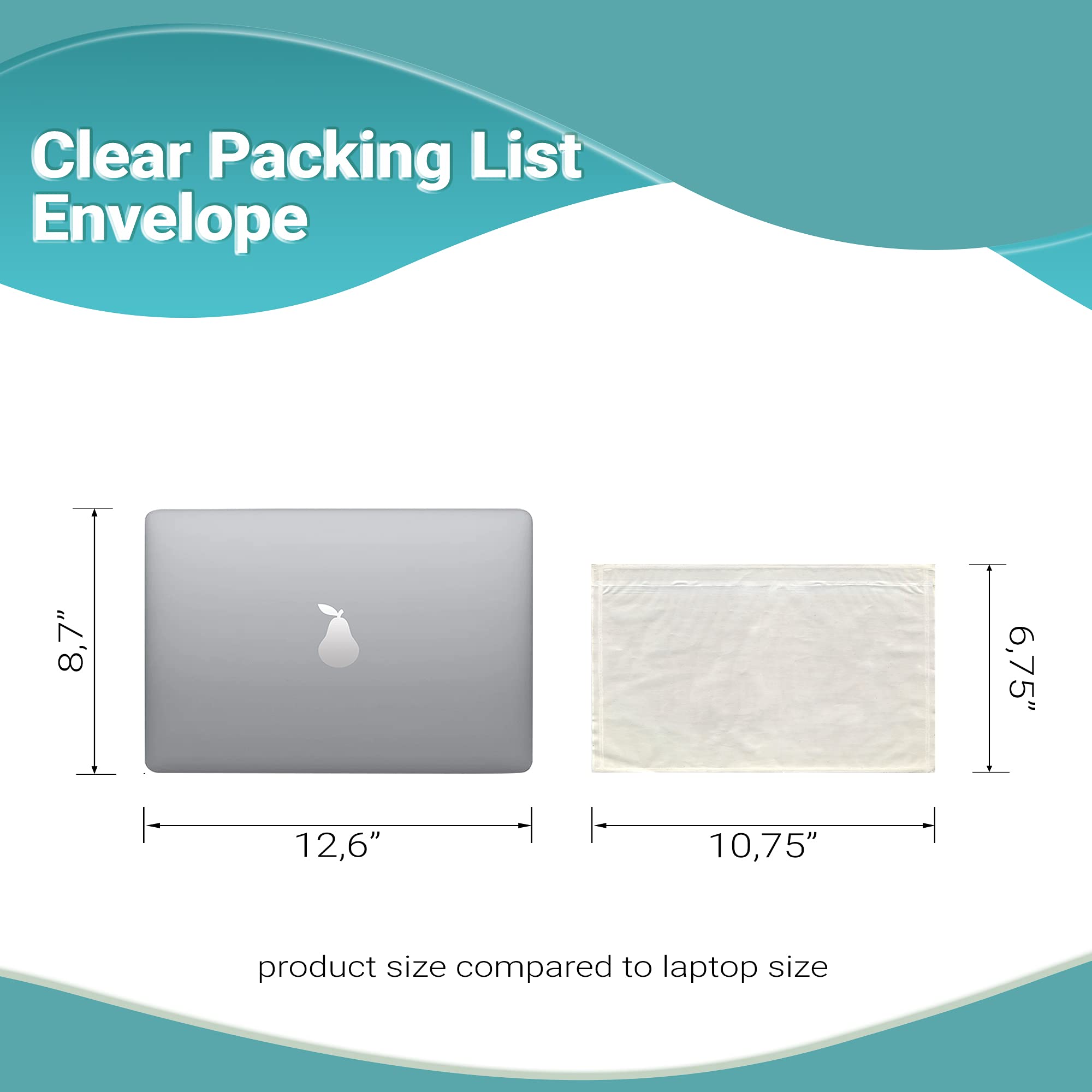 APQ Clear Top Loading Packing List Envelopes, 10.75 x 6.75 Inches - 500 Pack Self-Seal Plastic Shipping Label Pouches - Durable Document Mailing Envelopes for Ecommerce, Business & Office Use