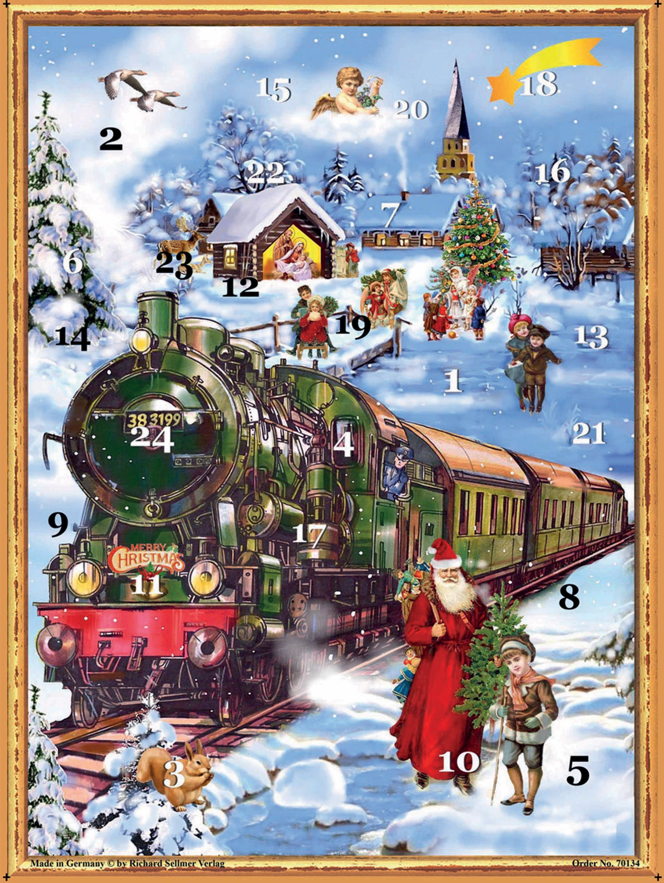 Large Traditional German Advent Calendars - Old World Victorian Style Christmas Countdown Calendar for Kids & Adults | Perfect for Holiday Decor, Gift Giving & Family Traditions