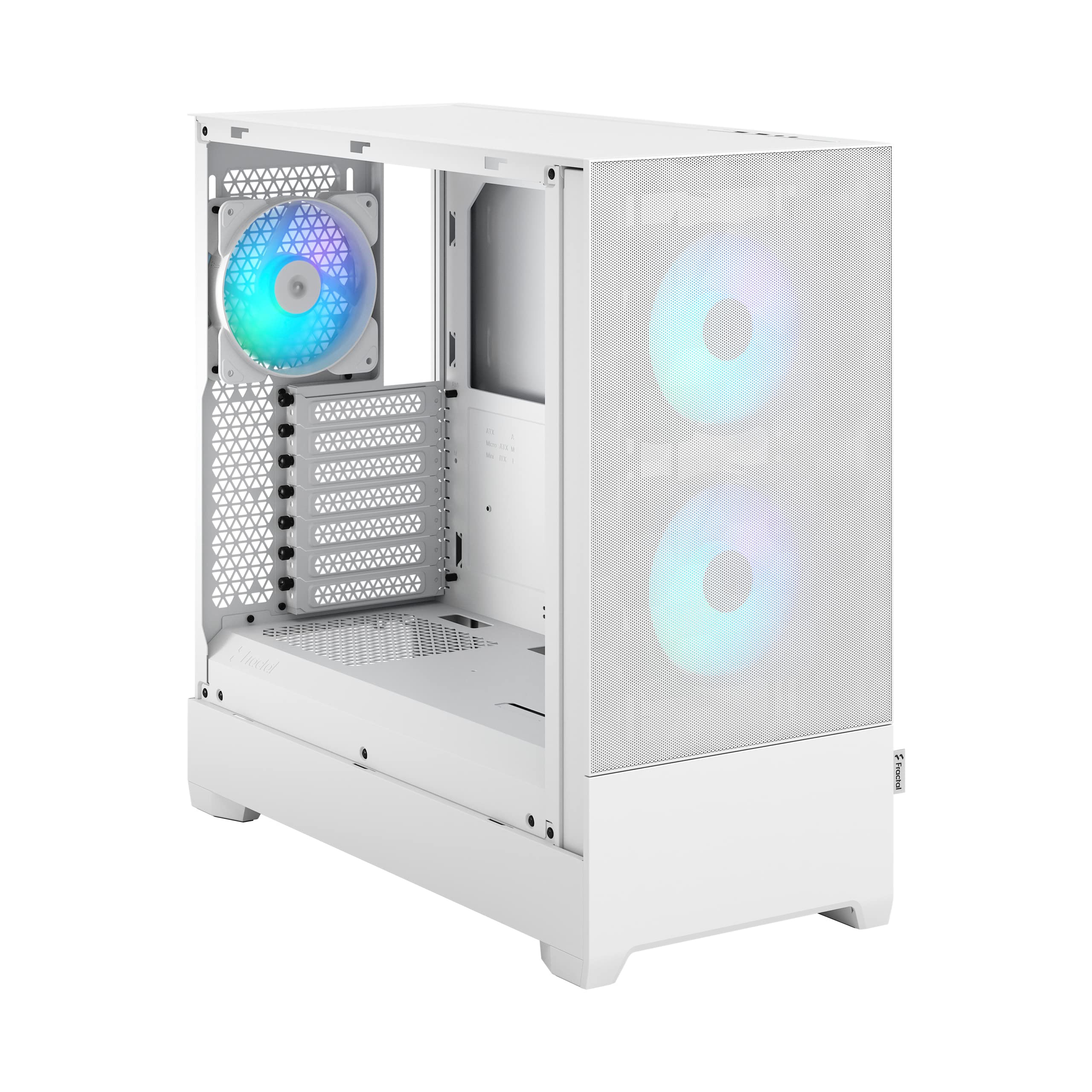 Fractal Design Pop Air RGB White Mid Tower PC Case - Tempered Glass Side Panel, Clear Tint, High Airflow - Perfect for Gaming Rigs & Workstation Builds