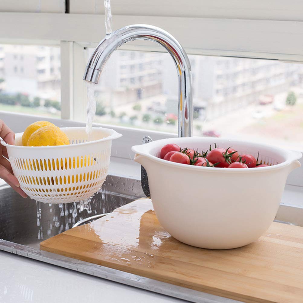 DOITOOL 2-Pack Stainless Steel Sink Colander Basket - Dual Use Fruit & Vegetable Wash Drain Basket for Kitchen, Rice Strainer, Dish Drying - Perfect for Washing Produce, Draining Pasta, and Organizing Kitchen Sink