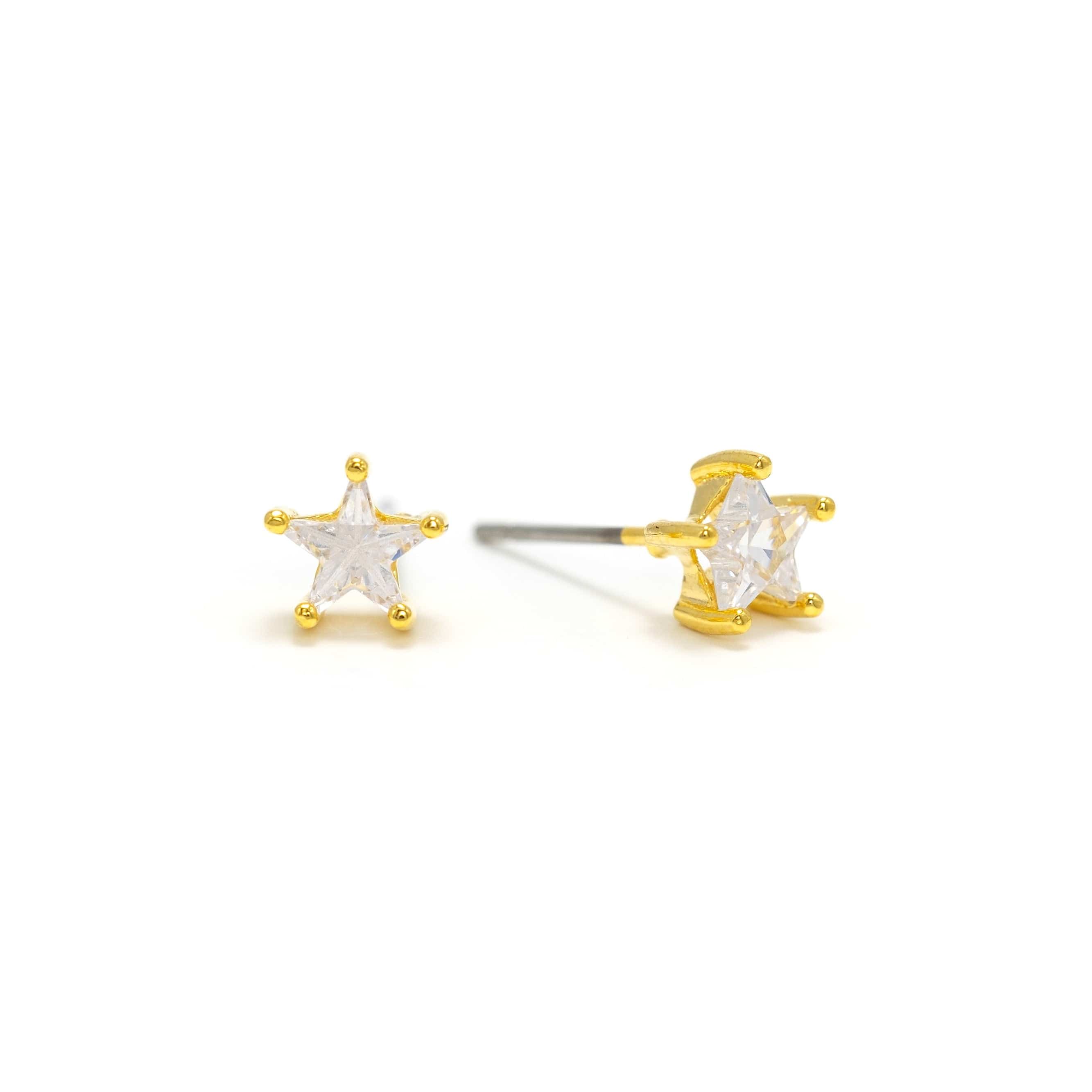 Star Crystal Fete Stud Earrings - Elegant Cubic Zirconia Earrings for Women, Perfect for Parties, Weddings & Evening Events