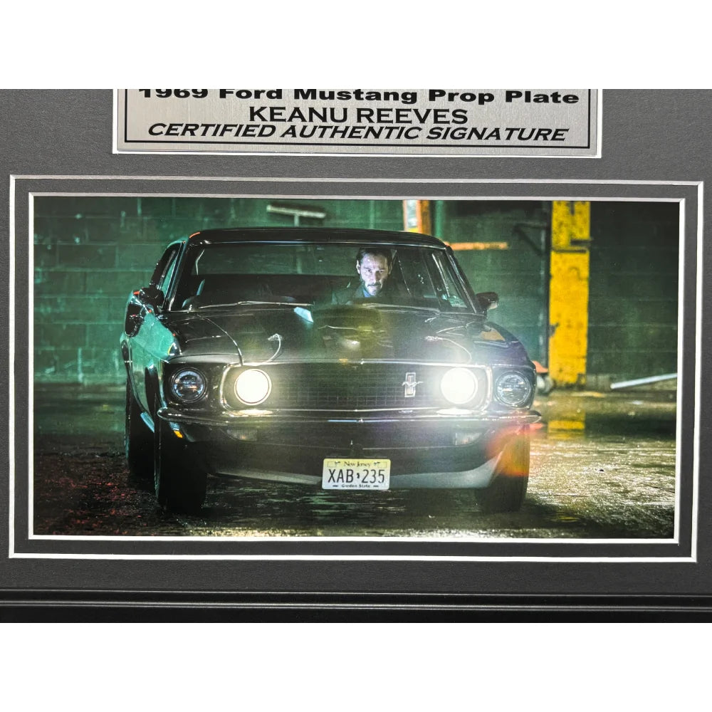 Keanu Reeves Autographed John Wick Movie Car License Plate - Framed with JSA COA - Perfect for Movie Memorabilia Collectors & Home Theater Decor