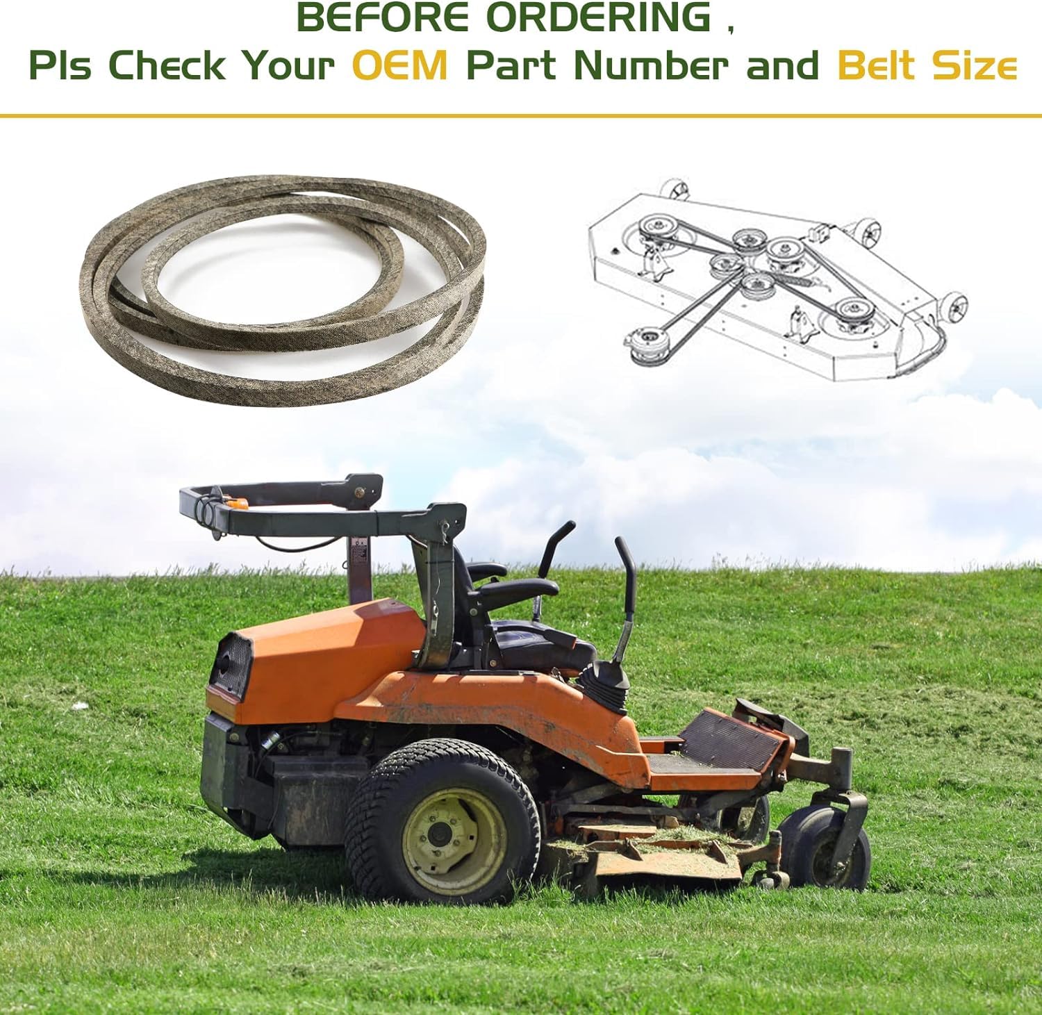 **Ariens 07200116 7200116 Lawn Mower Deck Belt 1/2